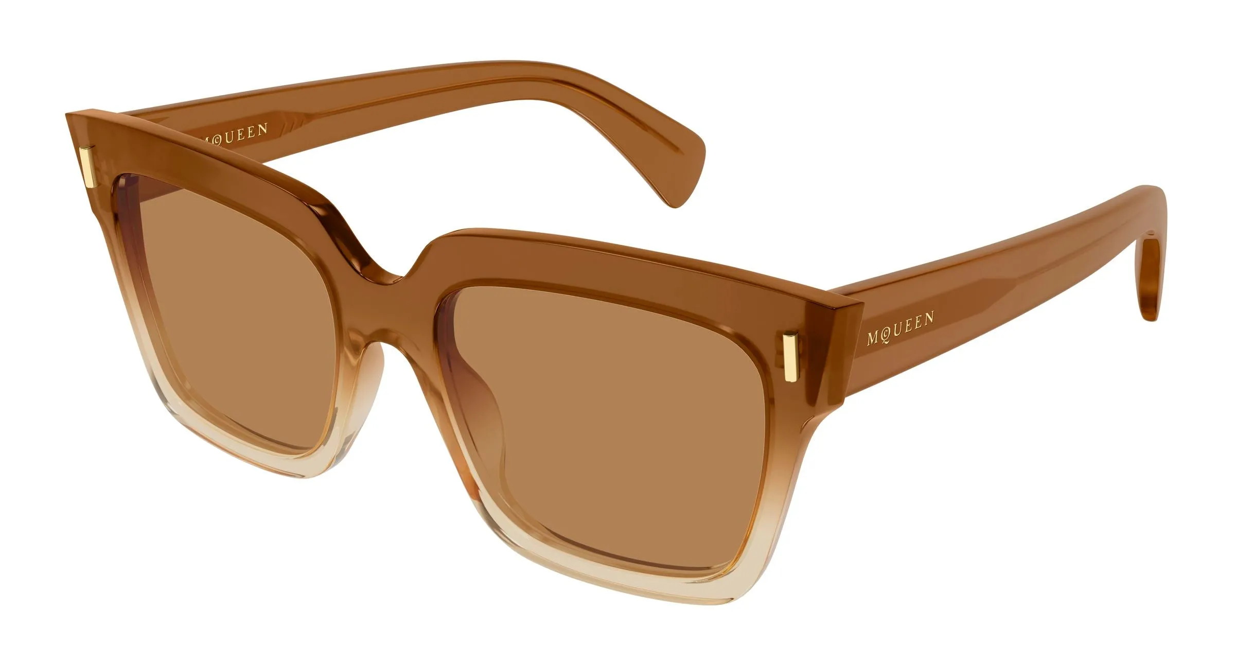 Alexander McQueen AM0583S 004 Occhiali da sole Acetato Marrone Marrone Squadrata - immagine 1