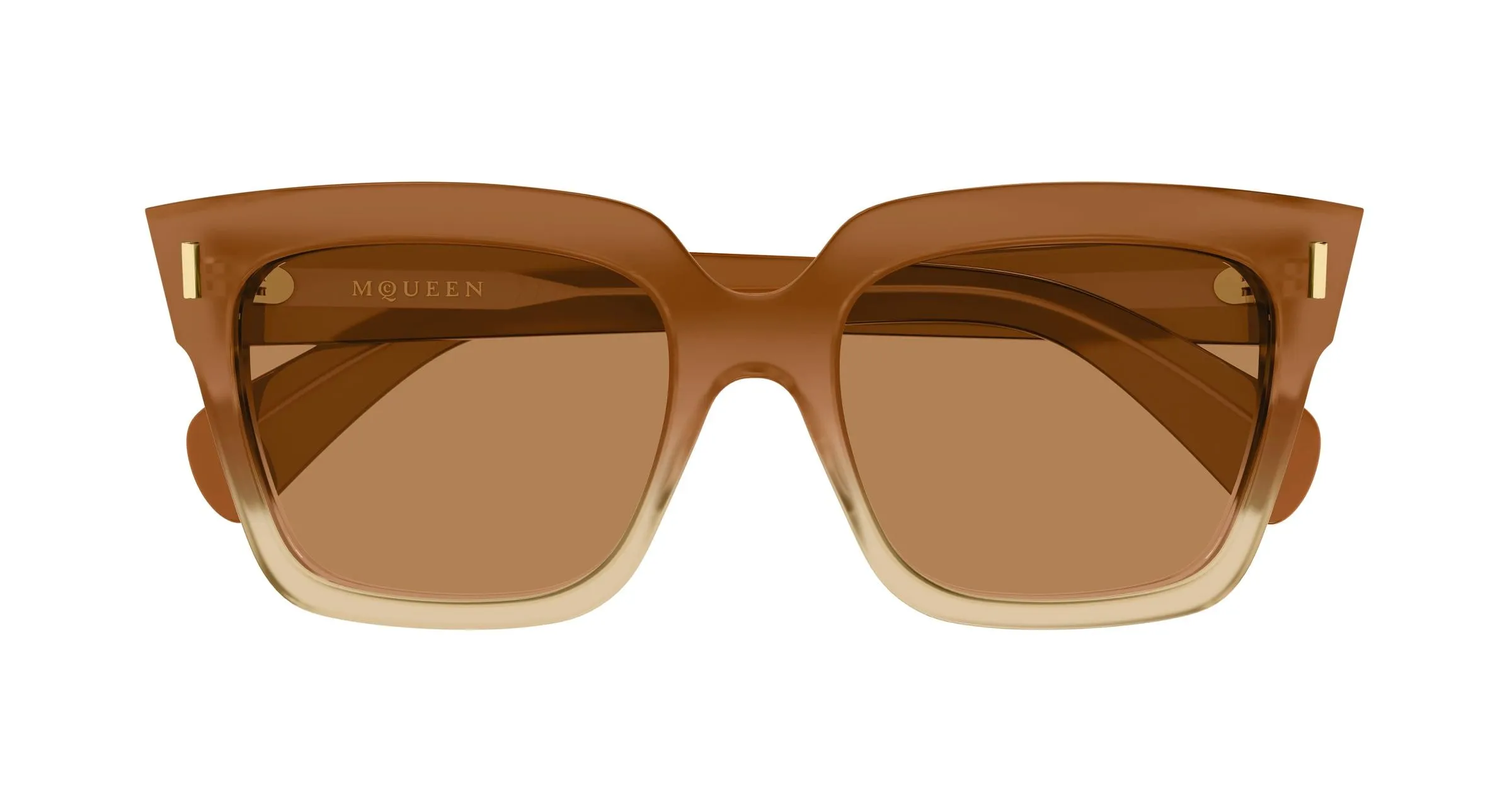 Alexander McQueen AM0583S 004 Occhiali da sole Acetato Marrone Marrone Squadrata - immagine 2