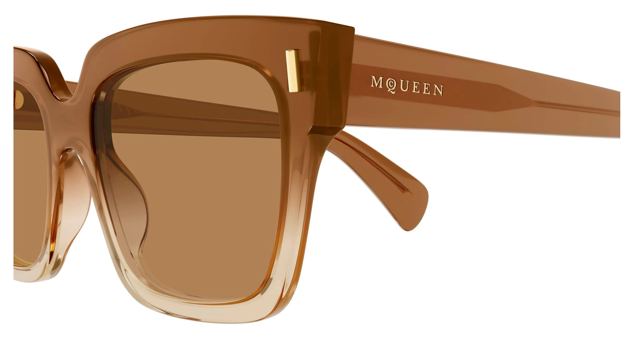 Alexander McQueen AM0583S 004 Occhiali da sole Acetato Marrone Marrone Squadrata - immagine 3