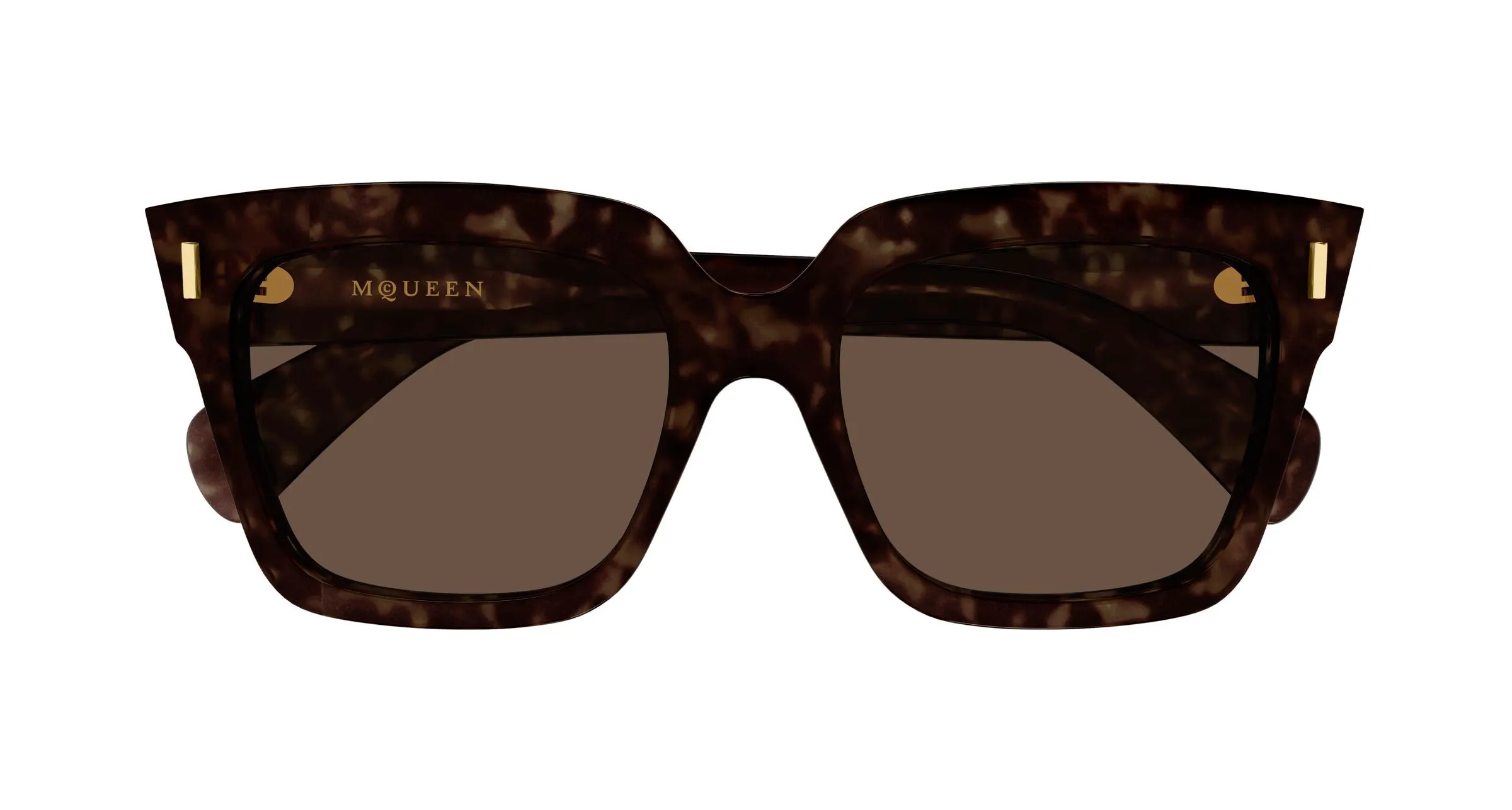 Alexander McQueen AM0583S 002 Occhiali da sole Acetato Havana Marrone Squadrata - immagine 2