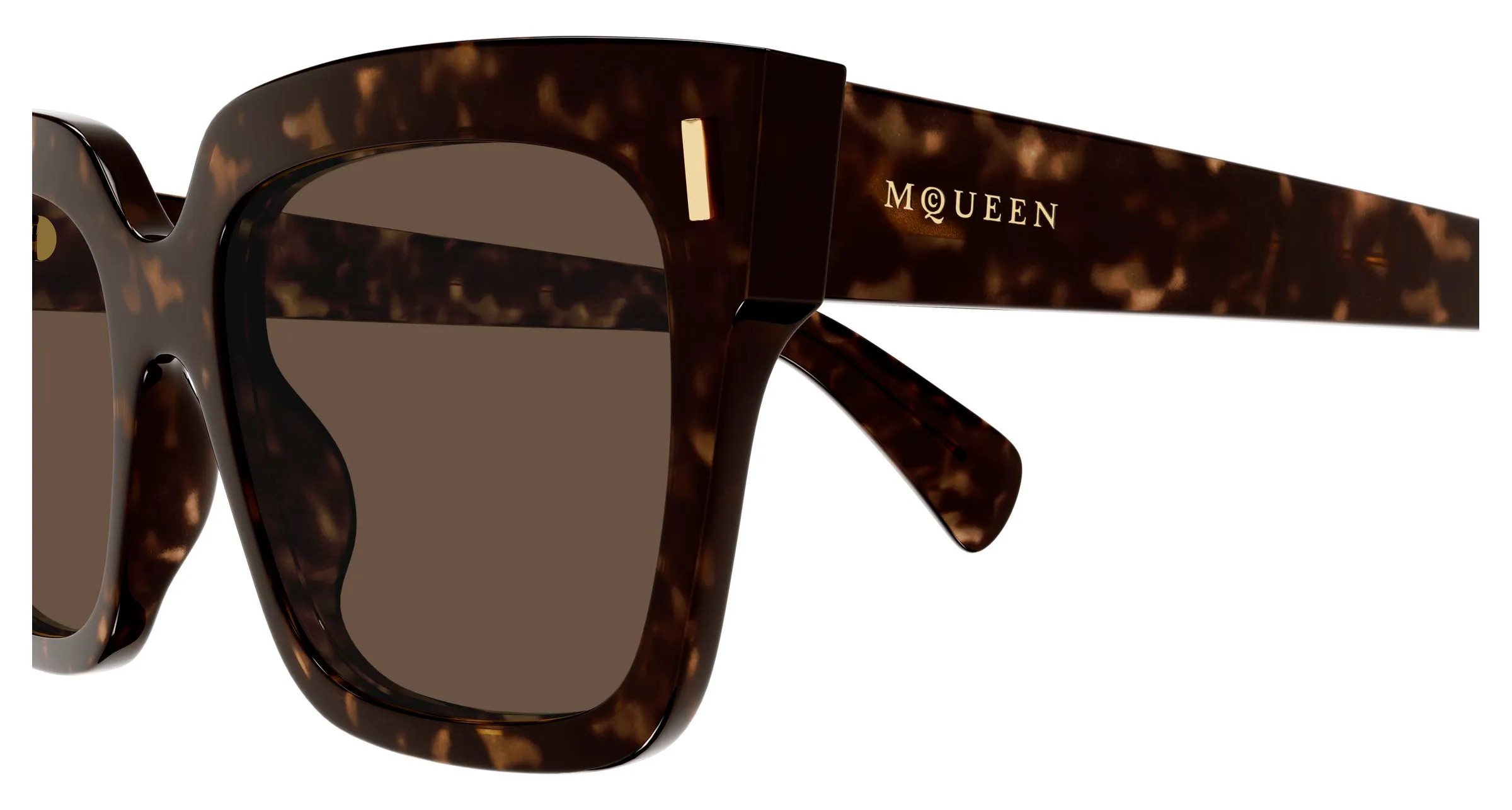 Alexander McQueen AM0583S 002 Occhiali da sole Acetato Havana Marrone Squadrata - immagine 3