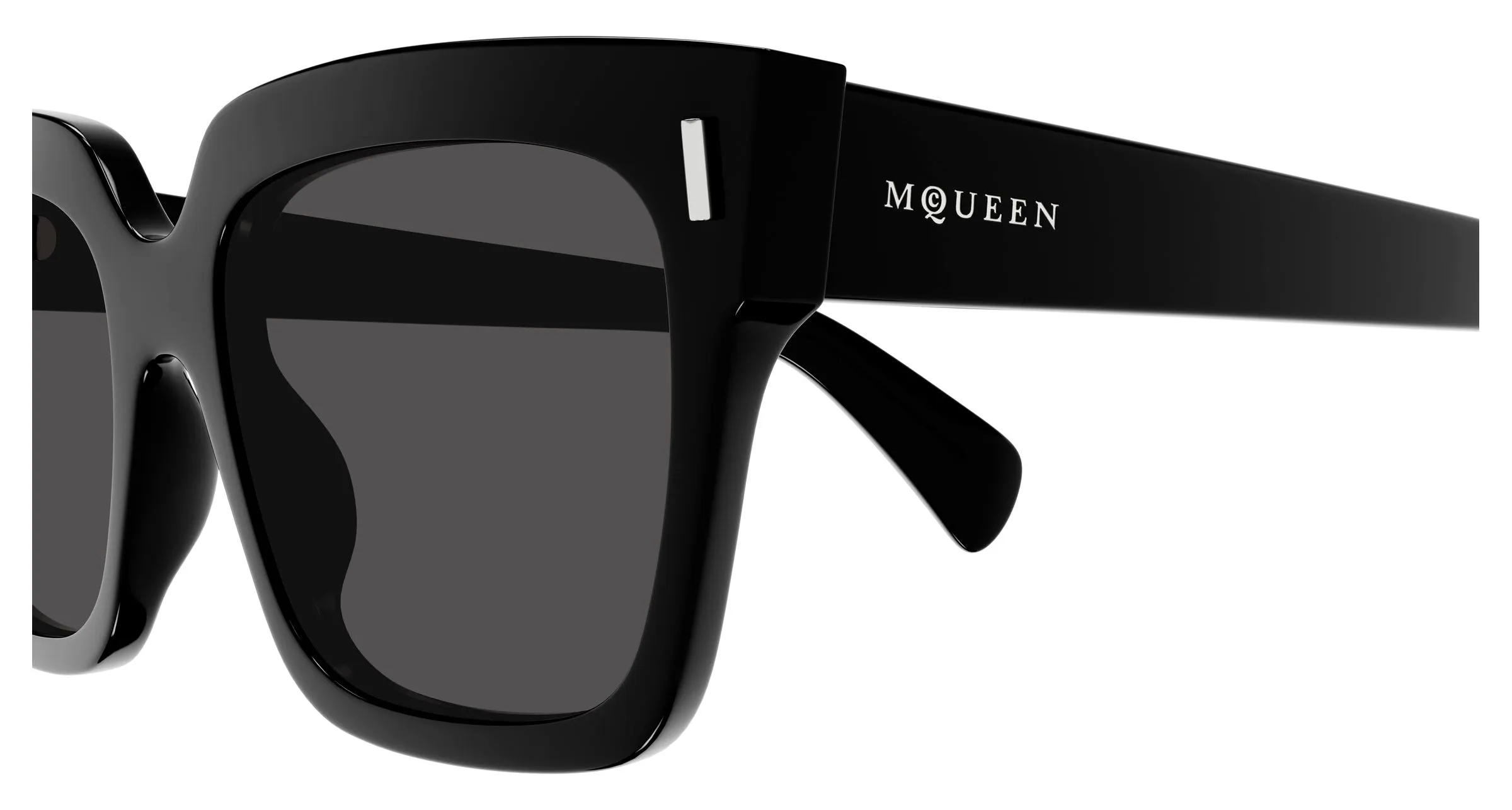 Alexander McQueen AM0583S 001 Occhiali da sole Acetato Nero Grigio Squadrata - immagine 3