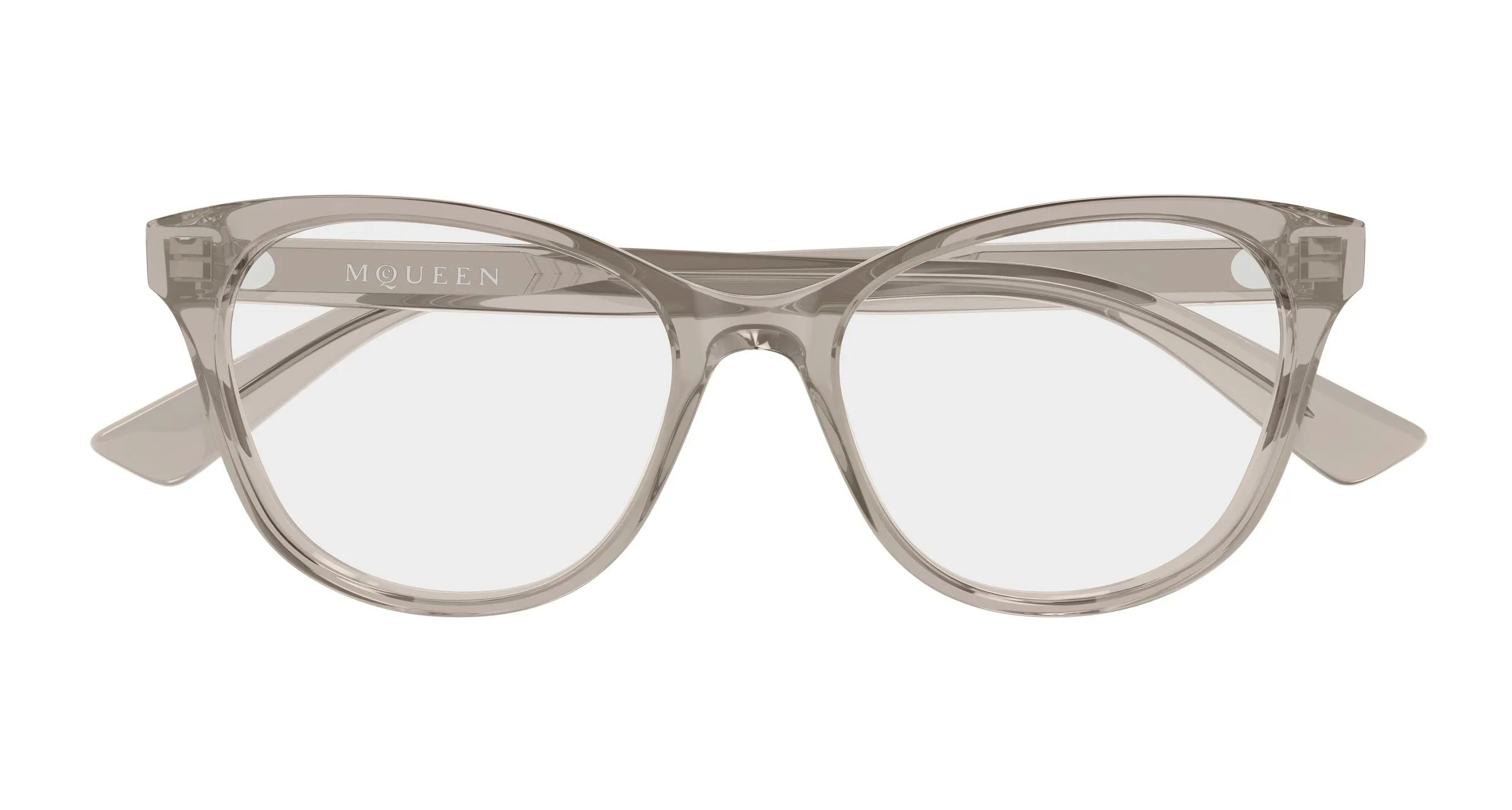 Alexander McQueen AM0576O 010 Montature da vista Acetato Marrone Trasparente Cat Eye - immagine 2