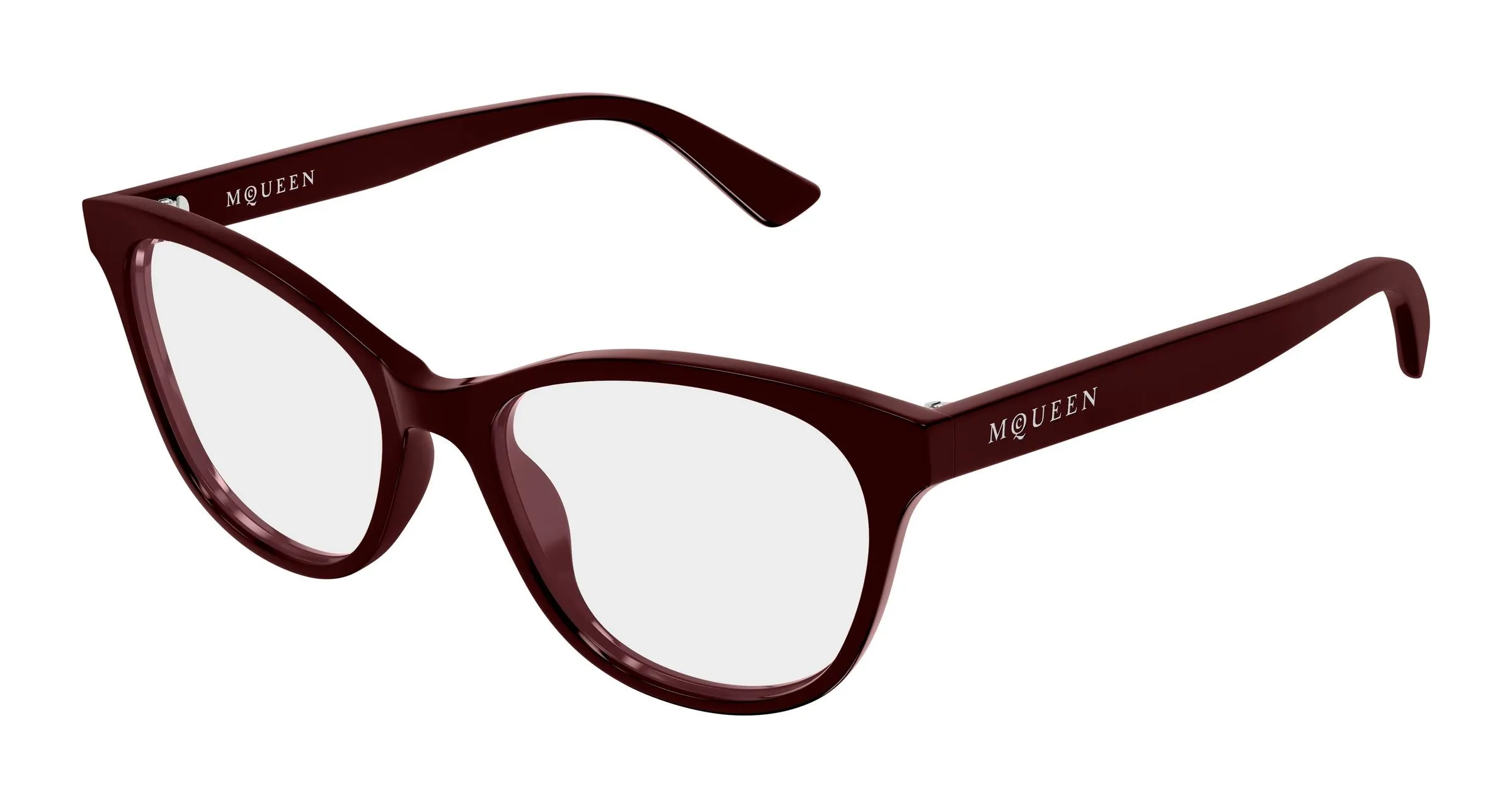 Alexander McQueen AM0576O 009 Montature da vista Acetato Rosso Trasparente Cat Eye - immagine 1