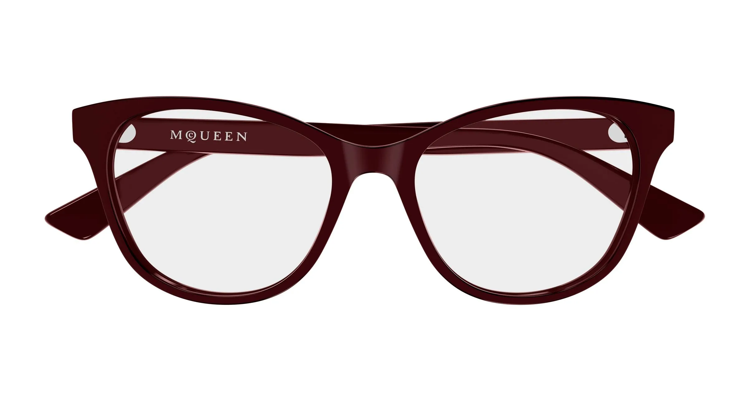 Alexander McQueen AM0576O 009 Montature da vista Acetato Rosso Trasparente Cat Eye - immagine 2
