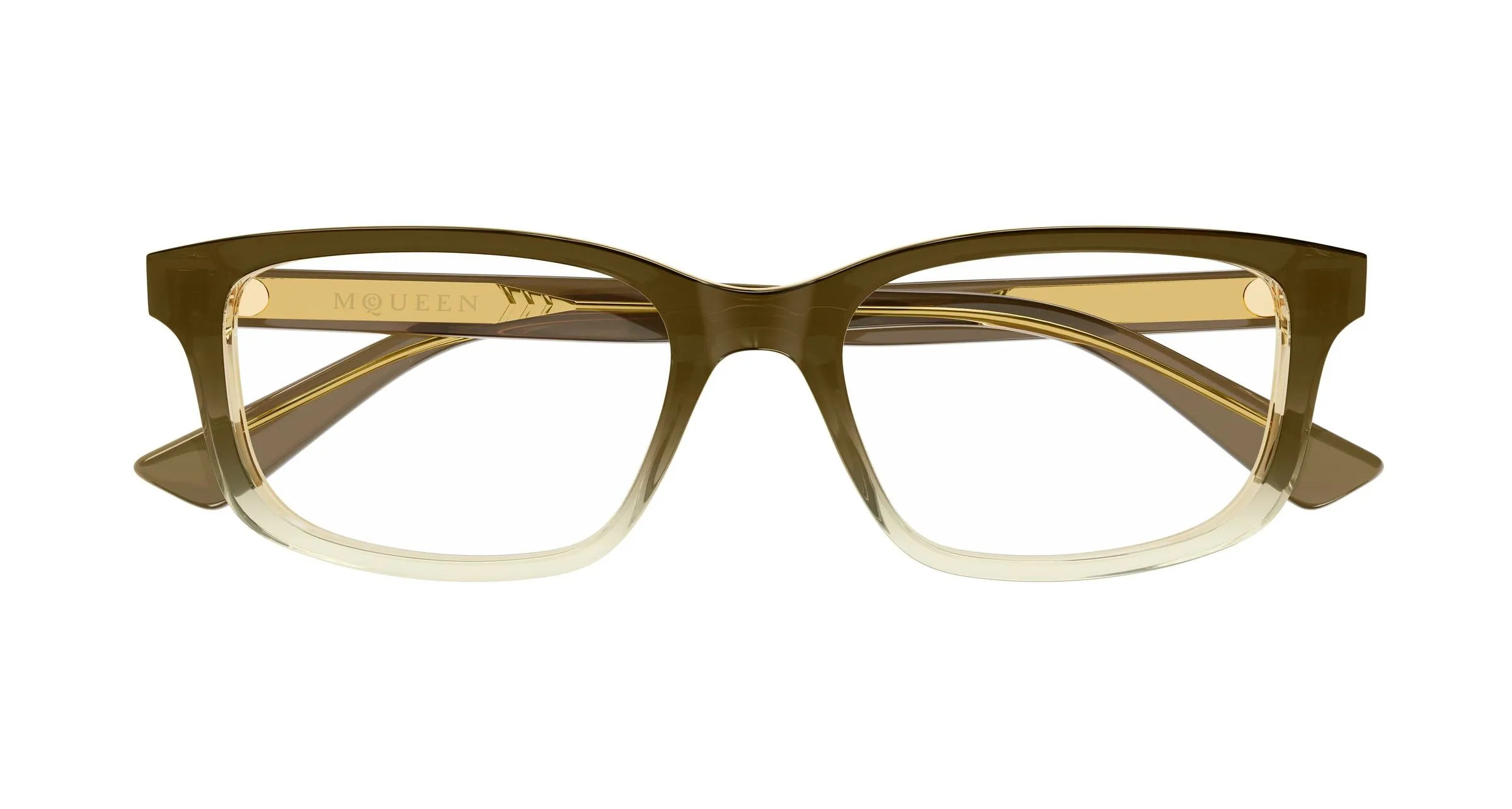 Alexander McQueen AM0575O 006 Montature da vista Acetato Marrone Trasparente Cat Eye - immagine 2