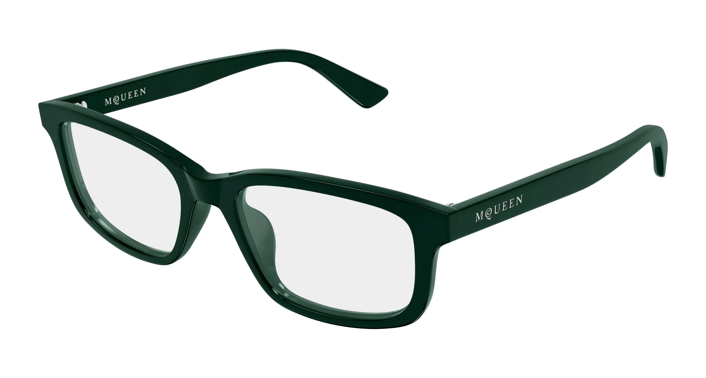Alexander McQueen AM0575O 003 Montature da vista Acetato Verde Trasparente Cat Eye - immagine 1