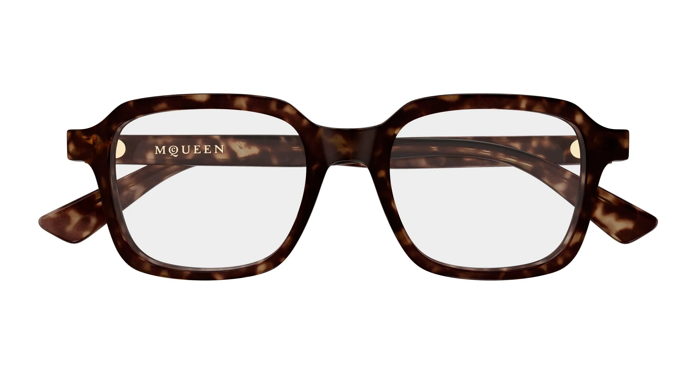 Alexander McQueen AM0572O 002 Montature da vista Acetato Havana Trasparente Squadrata - immagine 2