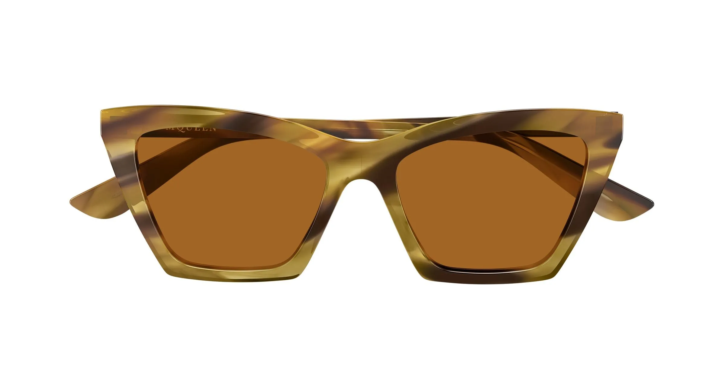 Alexander McQueen AM0536S 006 Occhiali da sole Acetato Havana Marrone Cat Eye - immagine 2