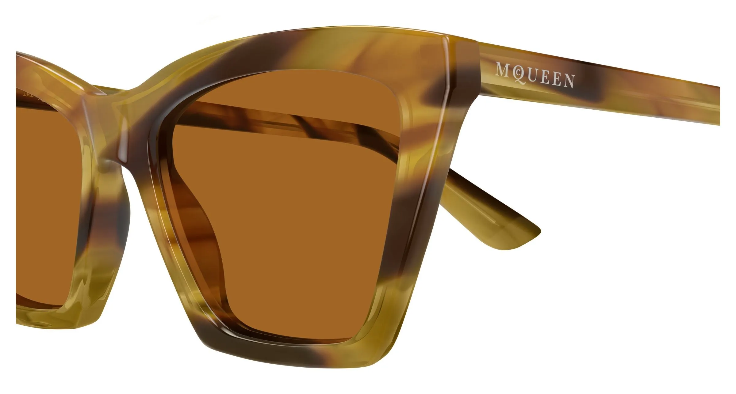 Alexander McQueen AM0536S 006 Occhiali da sole Acetato Havana Marrone Cat Eye - immagine 3