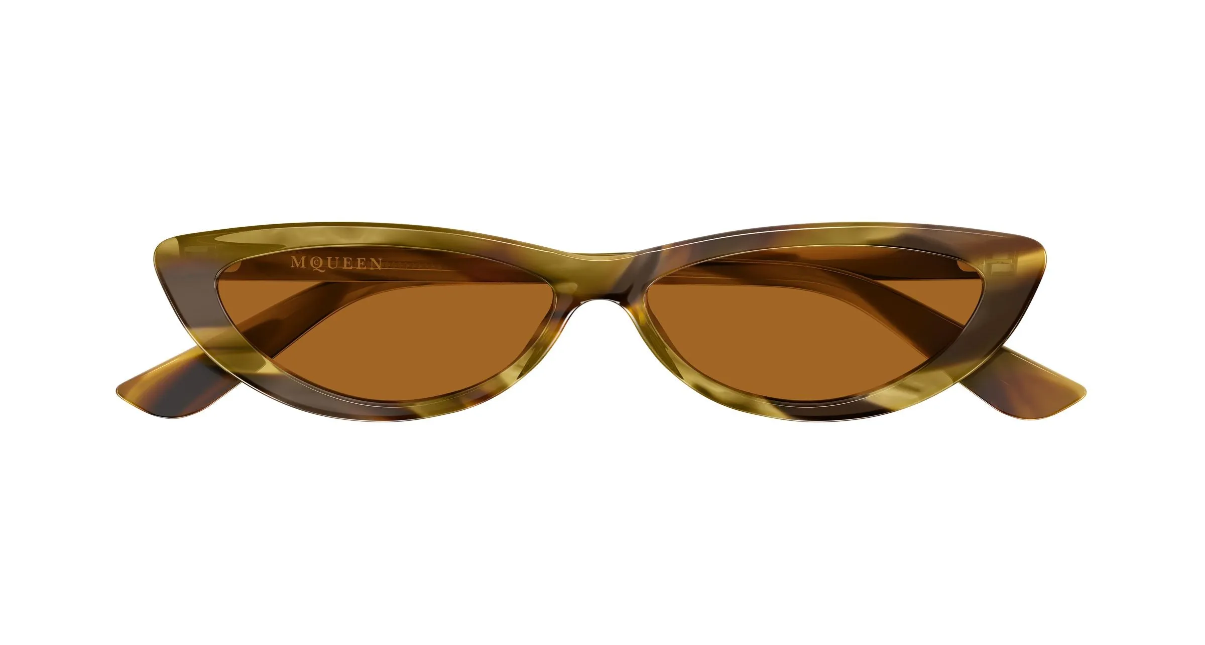 Alexander McQueen AM0535S 006 Occhiali da sole Acetato Havana Marrone Rotonda - immagine 2