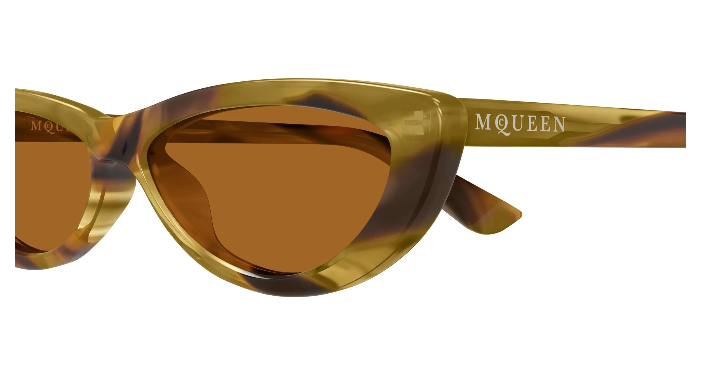 Alexander McQueen AM0535S 006 Occhiali da sole Acetato Havana Marrone Rotonda - immagine 3