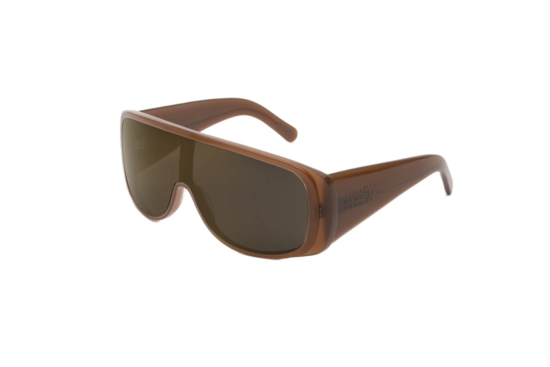 MM6 Maison Margiela 5VP Margiela MM6 Mask Brown Occhiali da sole Acetato Marrone Marrone Maschera Specchiato - immagine 1