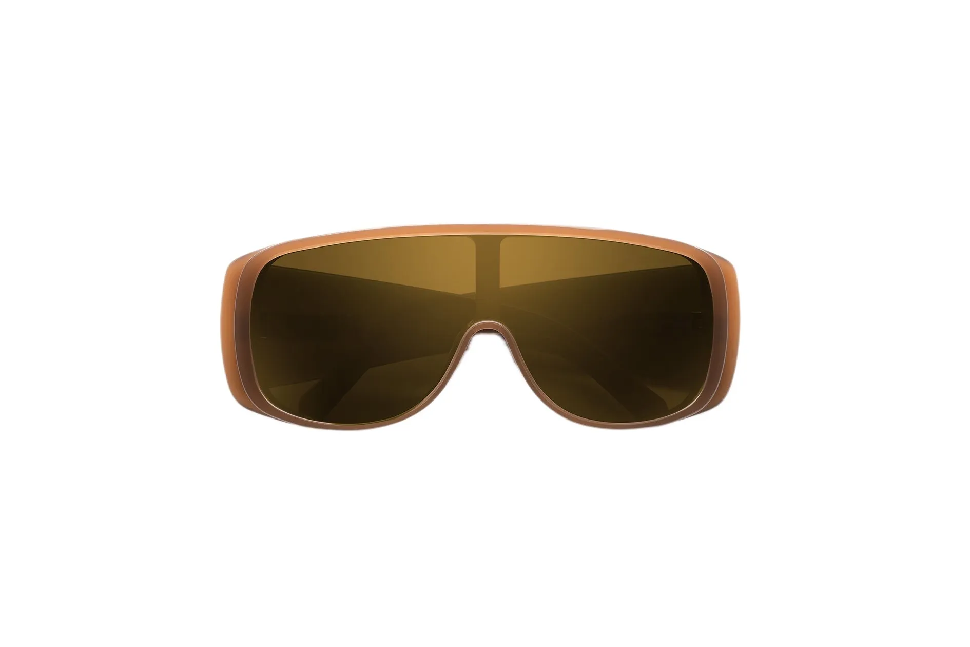 MM6 Maison Margiela 5VP Margiela MM6 Mask Brown Occhiali da sole Acetato Marrone Marrone Maschera Specchiato - immagine 2