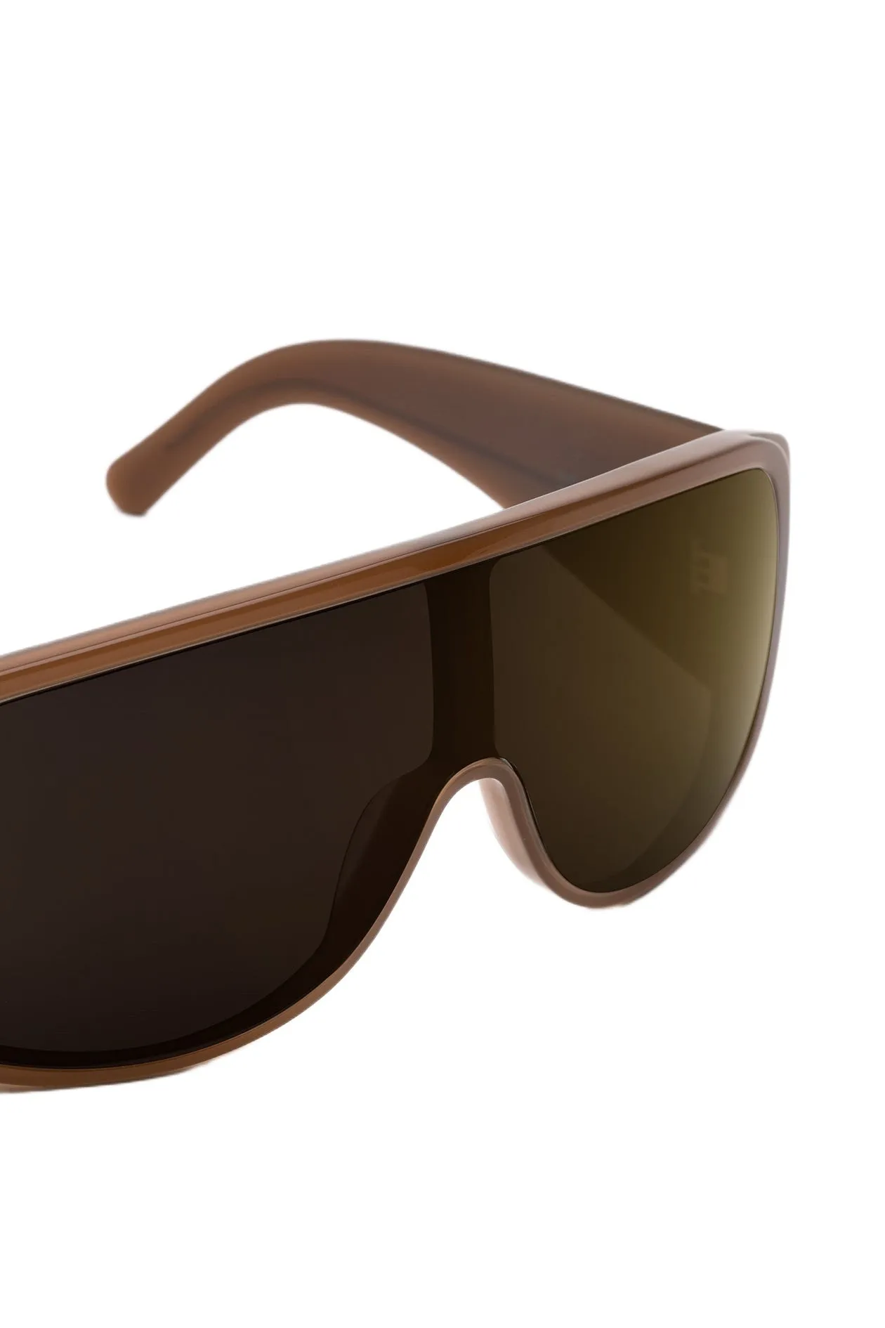 MM6 Maison Margiela 5VP Margiela MM6 Mask Brown Occhiali da sole Acetato Marrone Marrone Maschera Specchiato - immagine 3