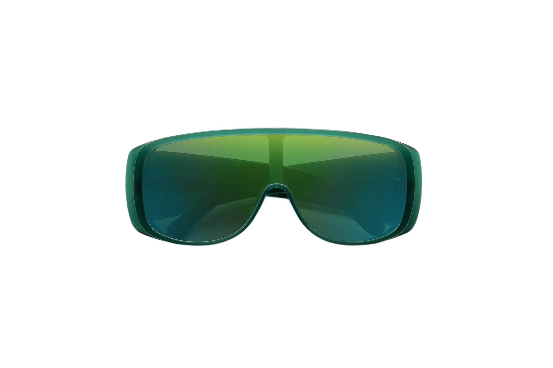 MM6 Maison Margiela Z8O Margiela MM6 Mask Green Occhiali da sole Acetato Verde Verde Maschera Specchiato - immagine 2