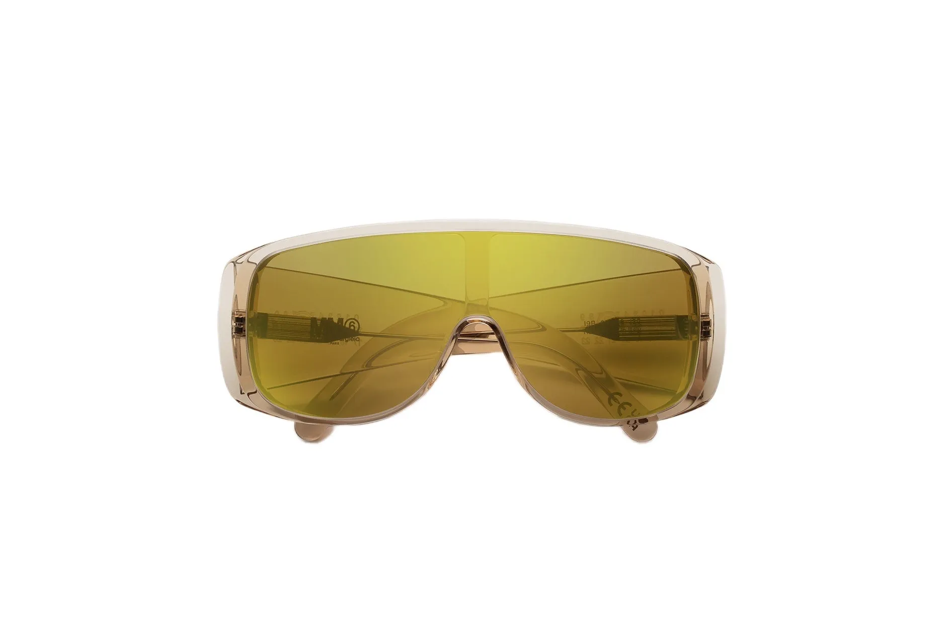 MM6 Maison Margiela I9B Margiela MM6 Mask Ivory Occhiali da sole Acetato Avorio Giallo Maschera Specchiato - immagine 2