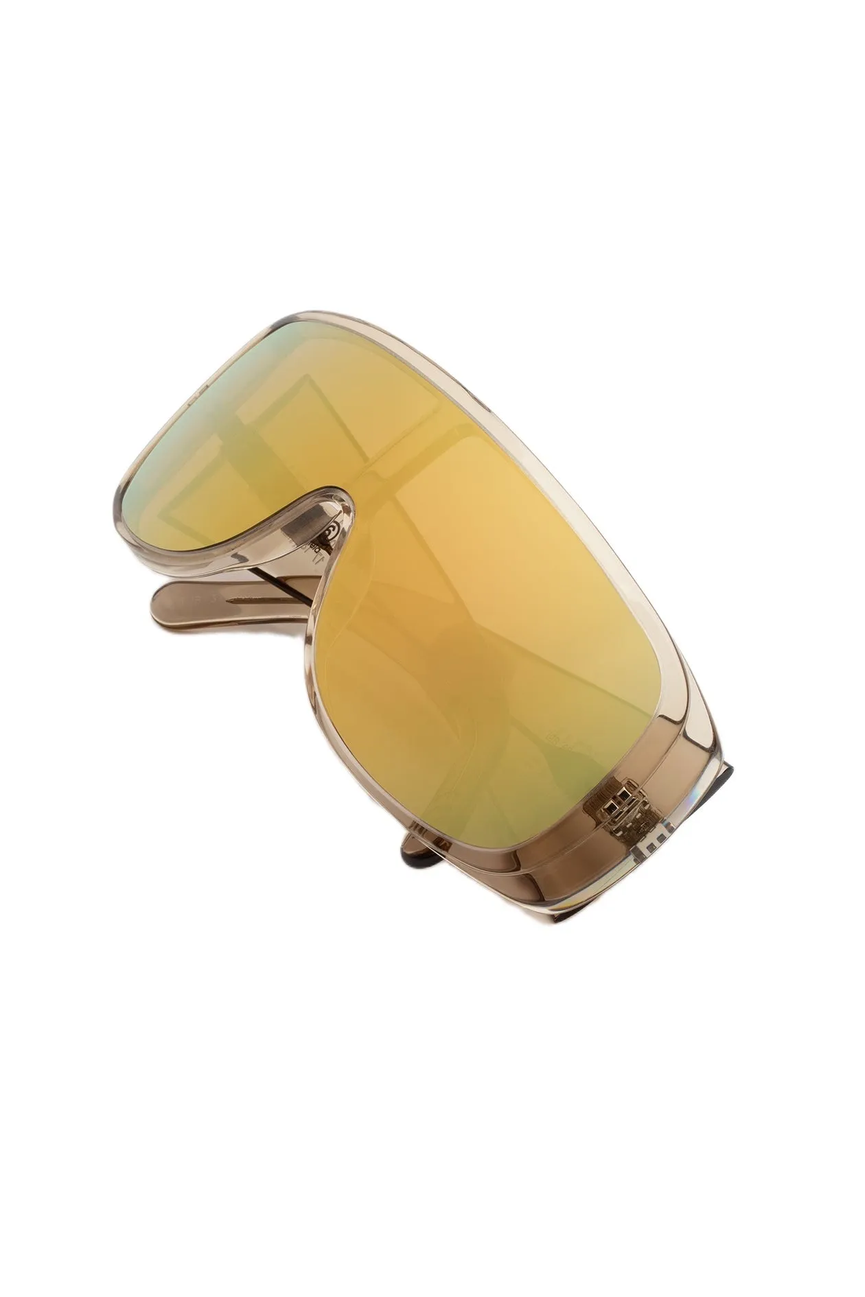 MM6 Maison Margiela I9B Margiela MM6 Mask Ivory Occhiali da sole Acetato Avorio Giallo Maschera Specchiato - immagine 3