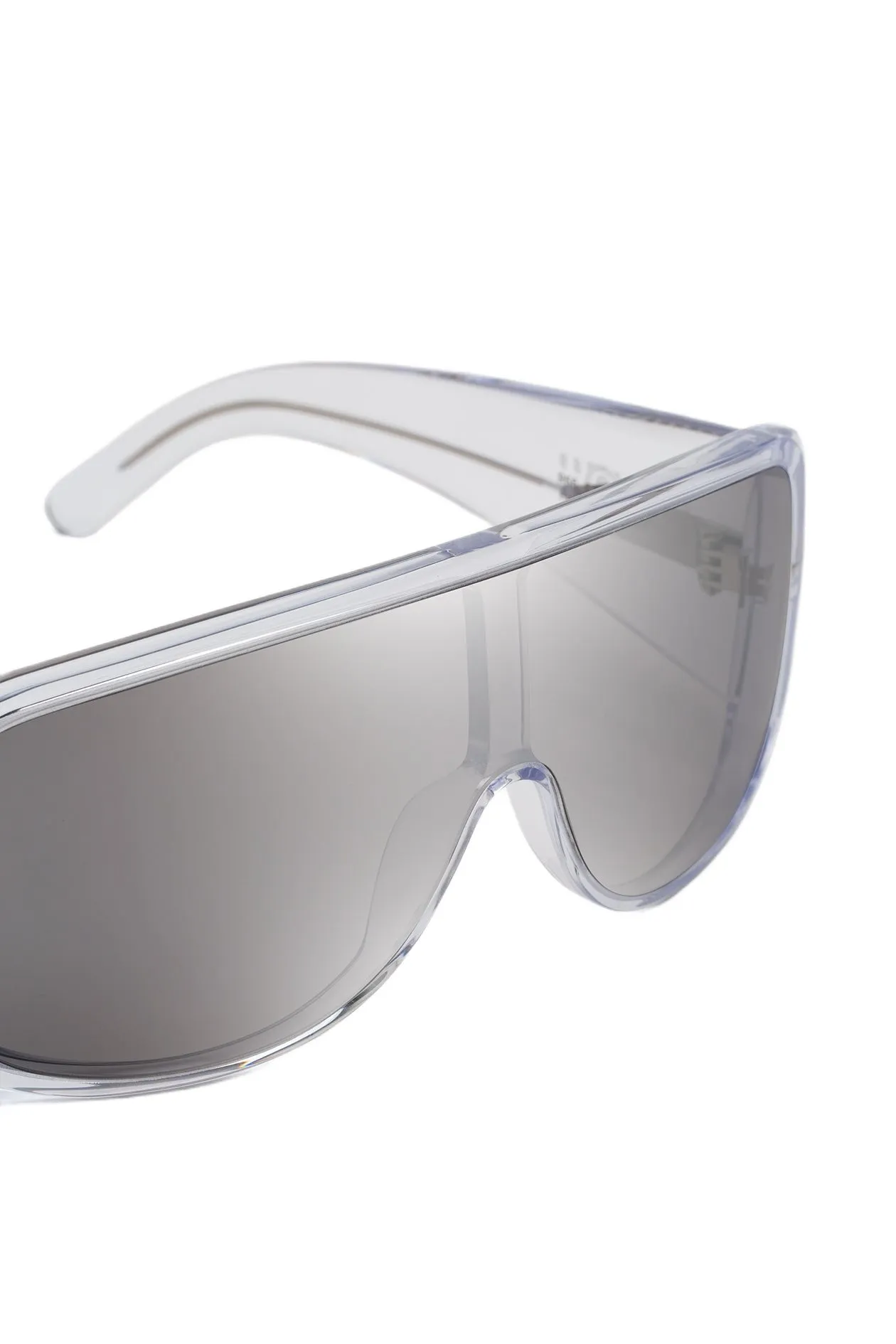 MM6 Maison Margiela P55 Margiela MM6 Mask White Occhiali da sole Acetato Bianco Argento Maschera Specchiato - immagine 3