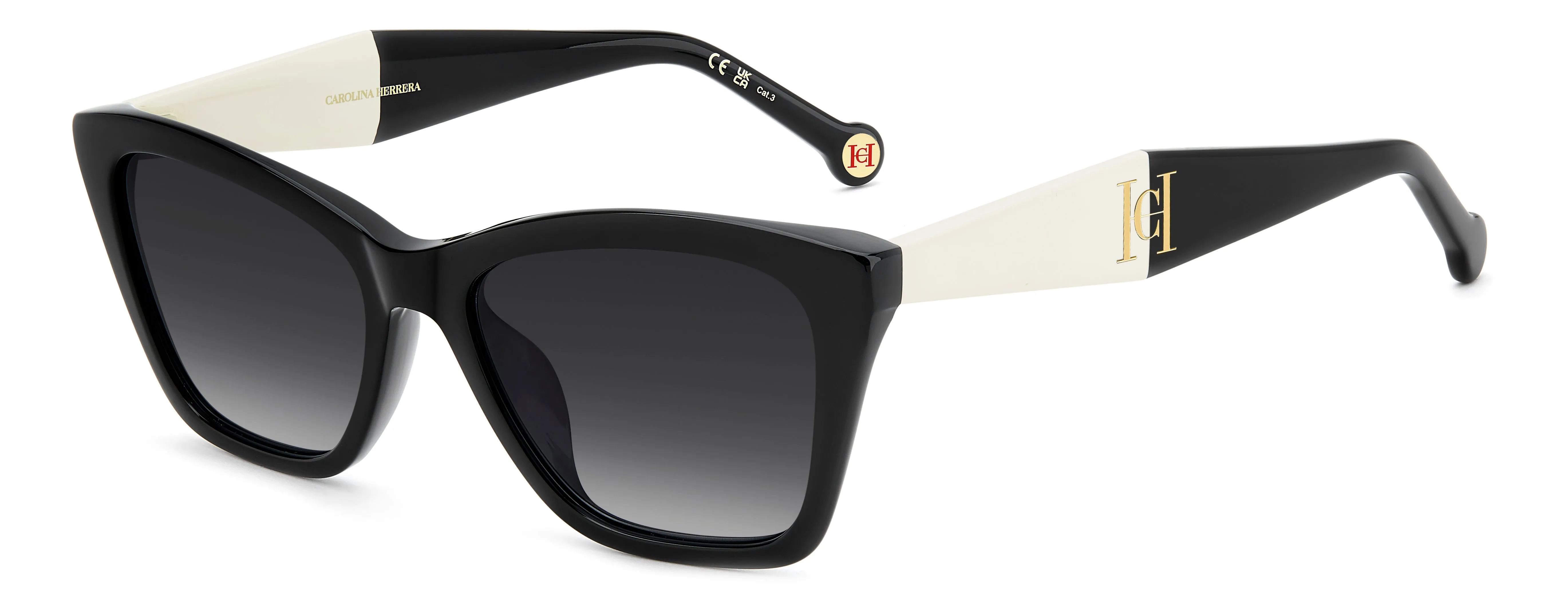 Carolina Herrera HER 0417/G/S 80S/9O Occhiali da sole Acetato Nero Grigio Squadrata Normale Sfumato - immagine 1