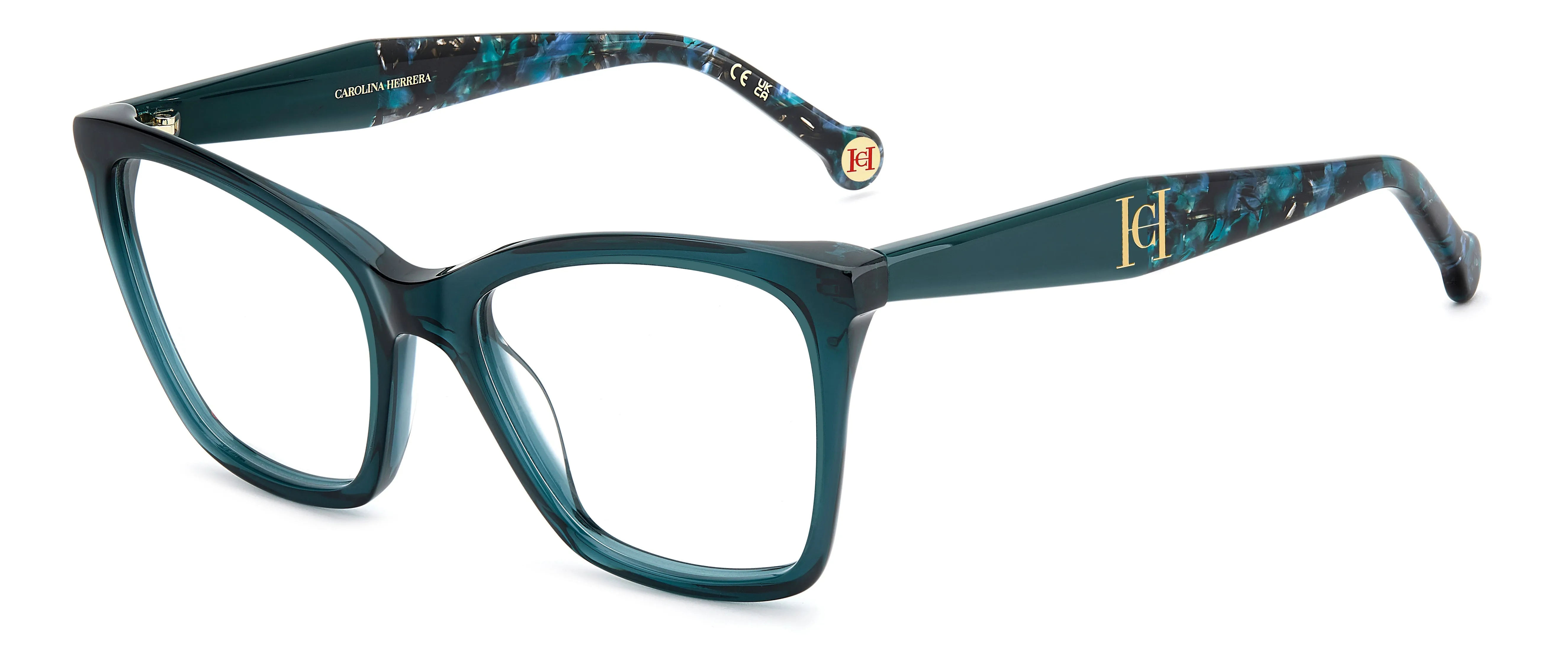 Carolina Herrera HER 0419 ZI9 Montature da vista Acetato Verde Squadrata Normale - immagine 1
