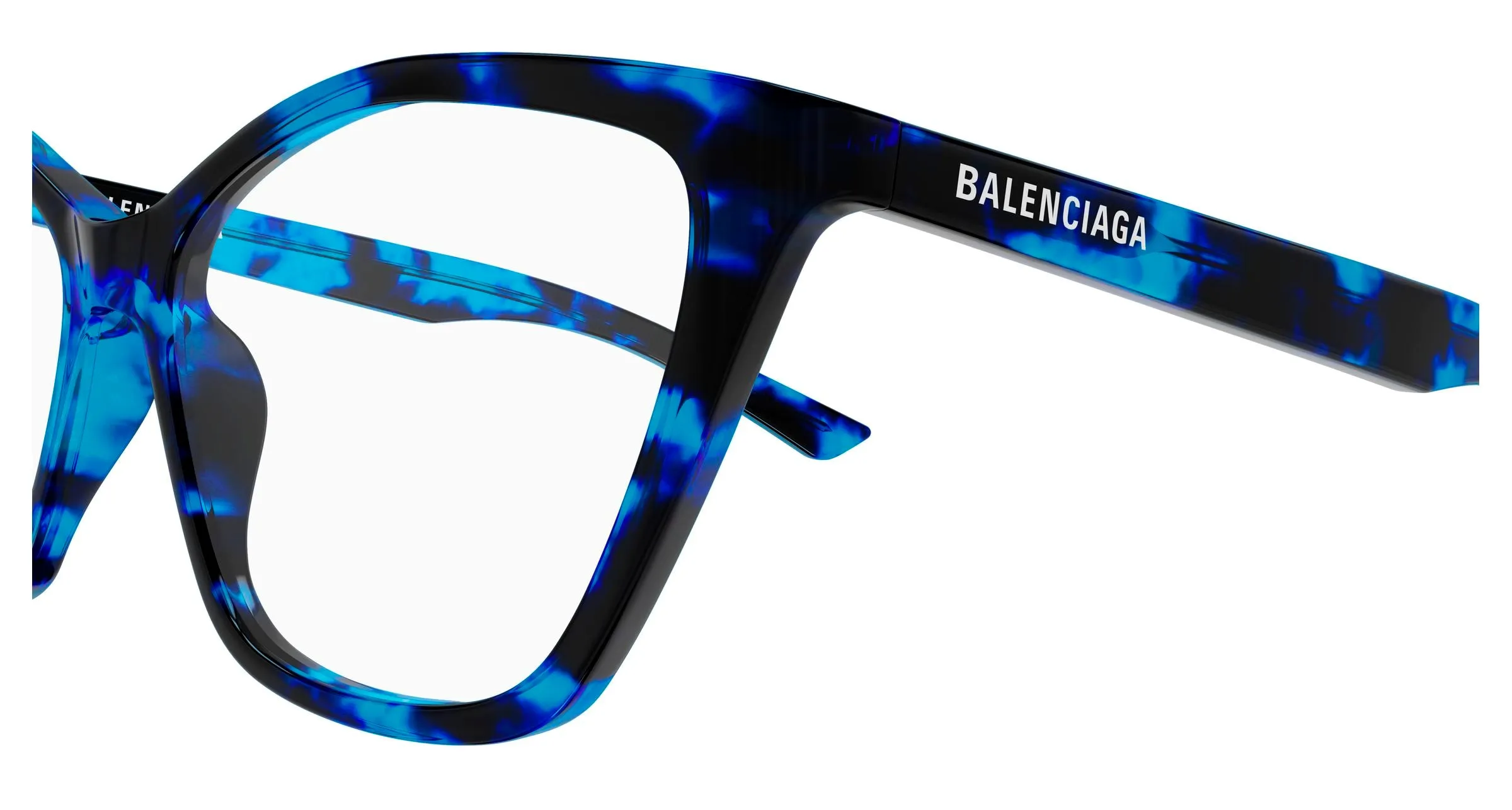 Balenciaga BB0405O 005 Montature da vista Acetato Blu Trasparente Farfalla - immagine 3