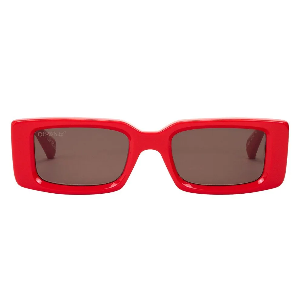 Off-White OW1071 ARTHUR 326 Occhiali da sole Acetato Rosso Marrone Squadrata Normale - immagine 2