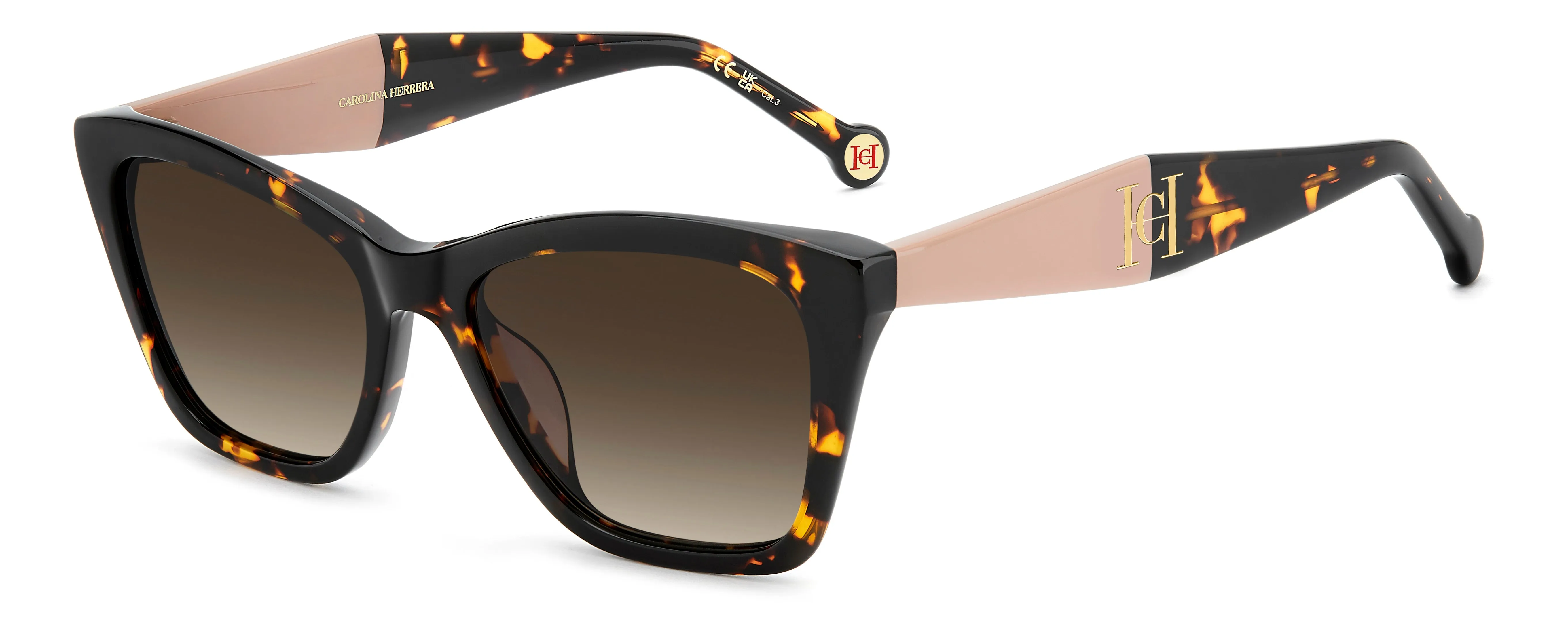 Carolina Herrera HER 0417/G/S 086/HA Occhiali da sole Acetato Havana Marrone Squadrata Normale Sfumato - immagine 1