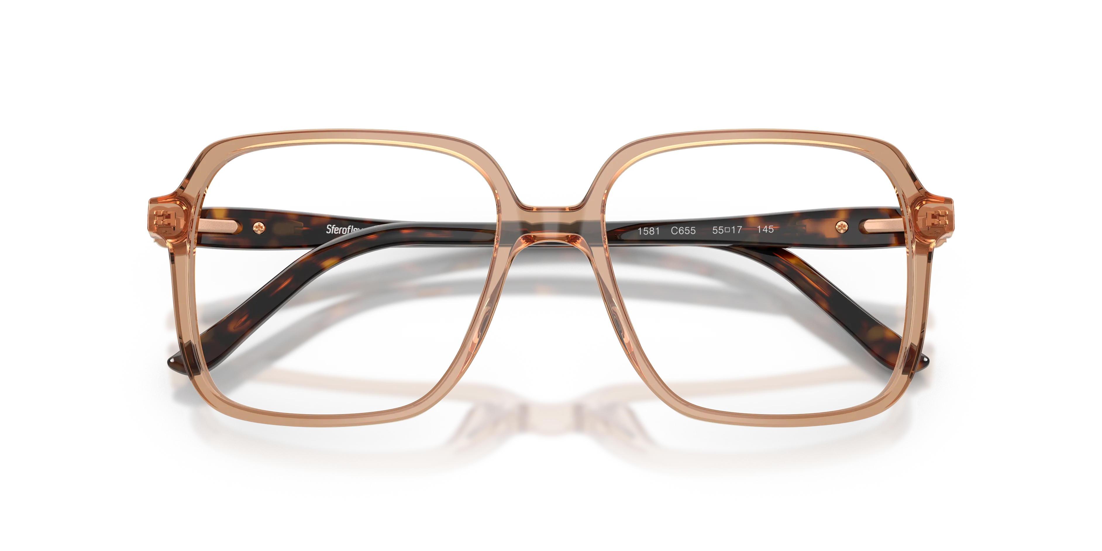 Sferoflex SF1581 C655 Montature da vista Acetato Marrone Trasparente Squadrata - immagine 2