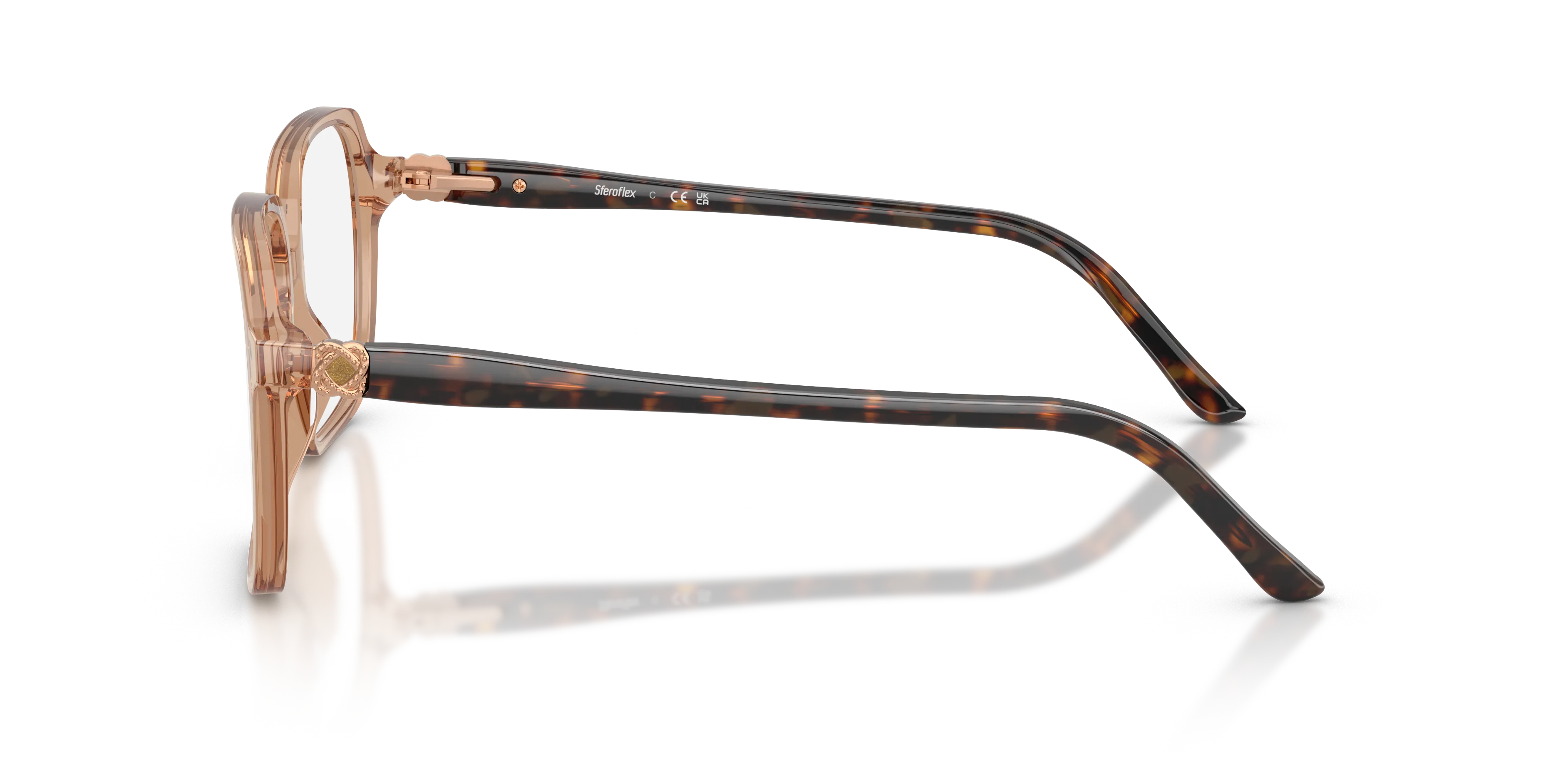 Sferoflex SF1581 C655 Montature da vista Acetato Marrone Trasparente Squadrata - immagine 4