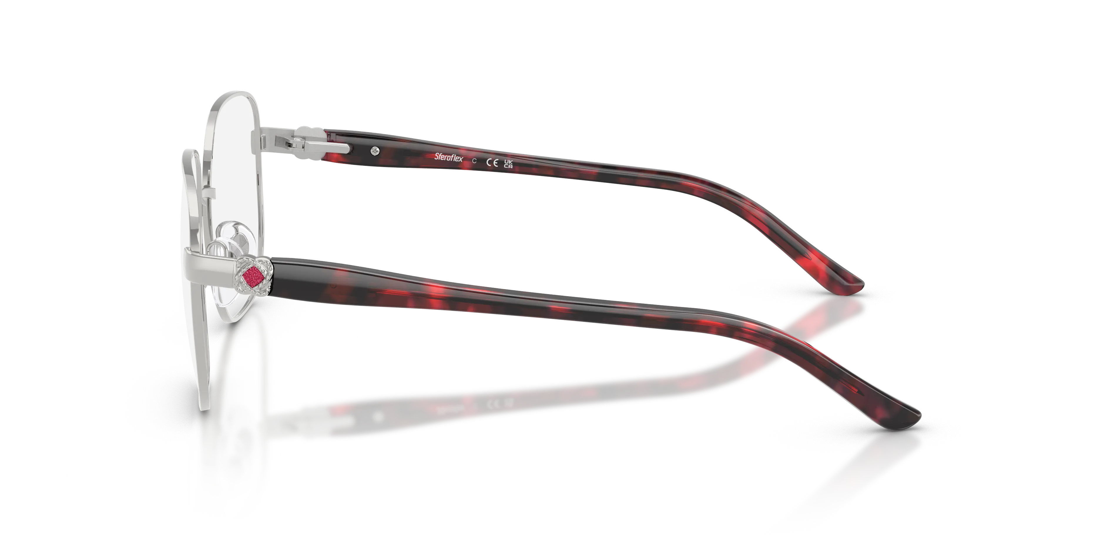 Sferoflex SF2606 103 Montature da vista Metallo Argento Trasparente Squadrata - immagine 4