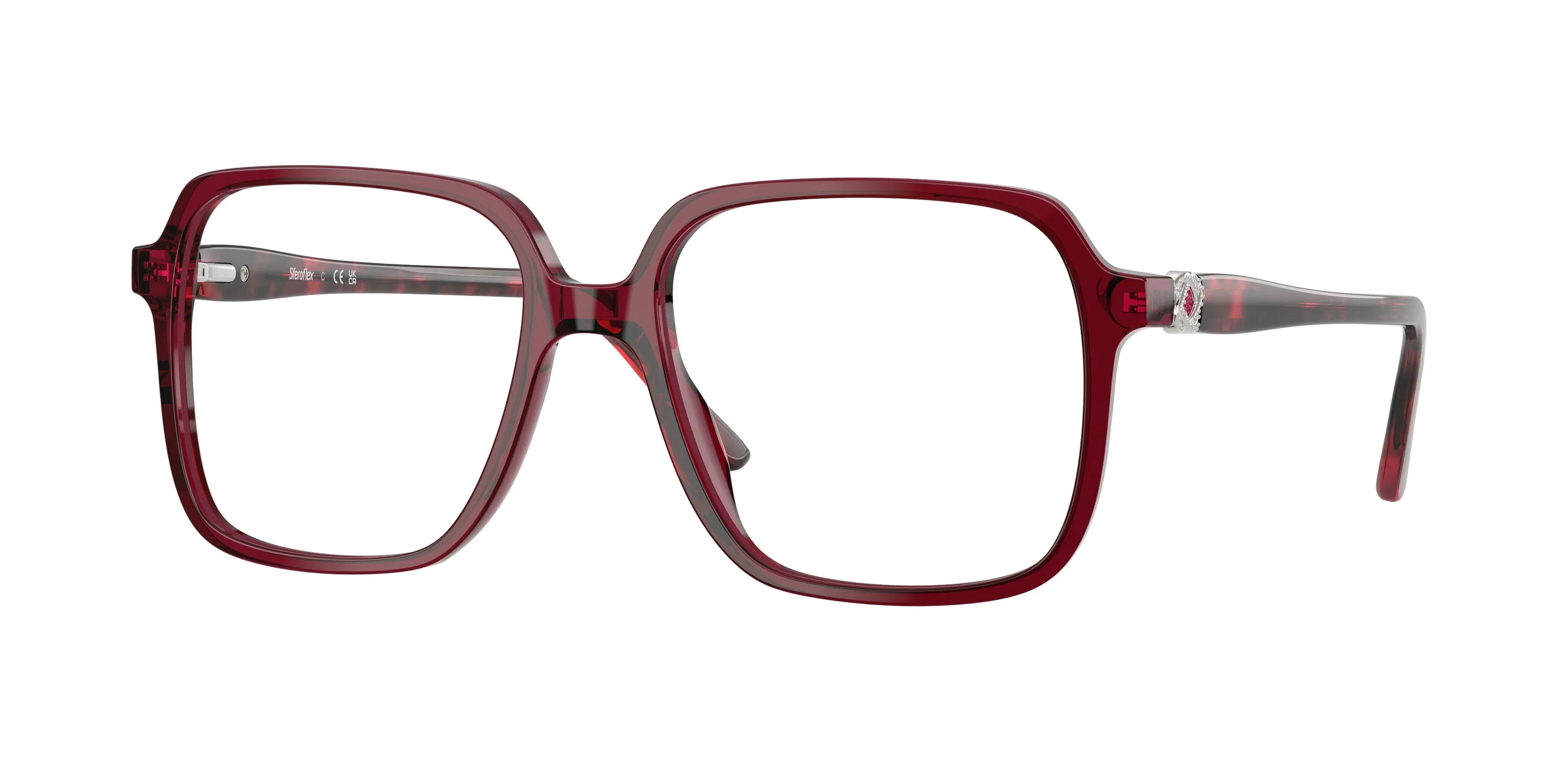 Sferoflex SF1581 C654 Montature da vista Acetato Rosso Trasparente Squadrata Normale - immagine 1