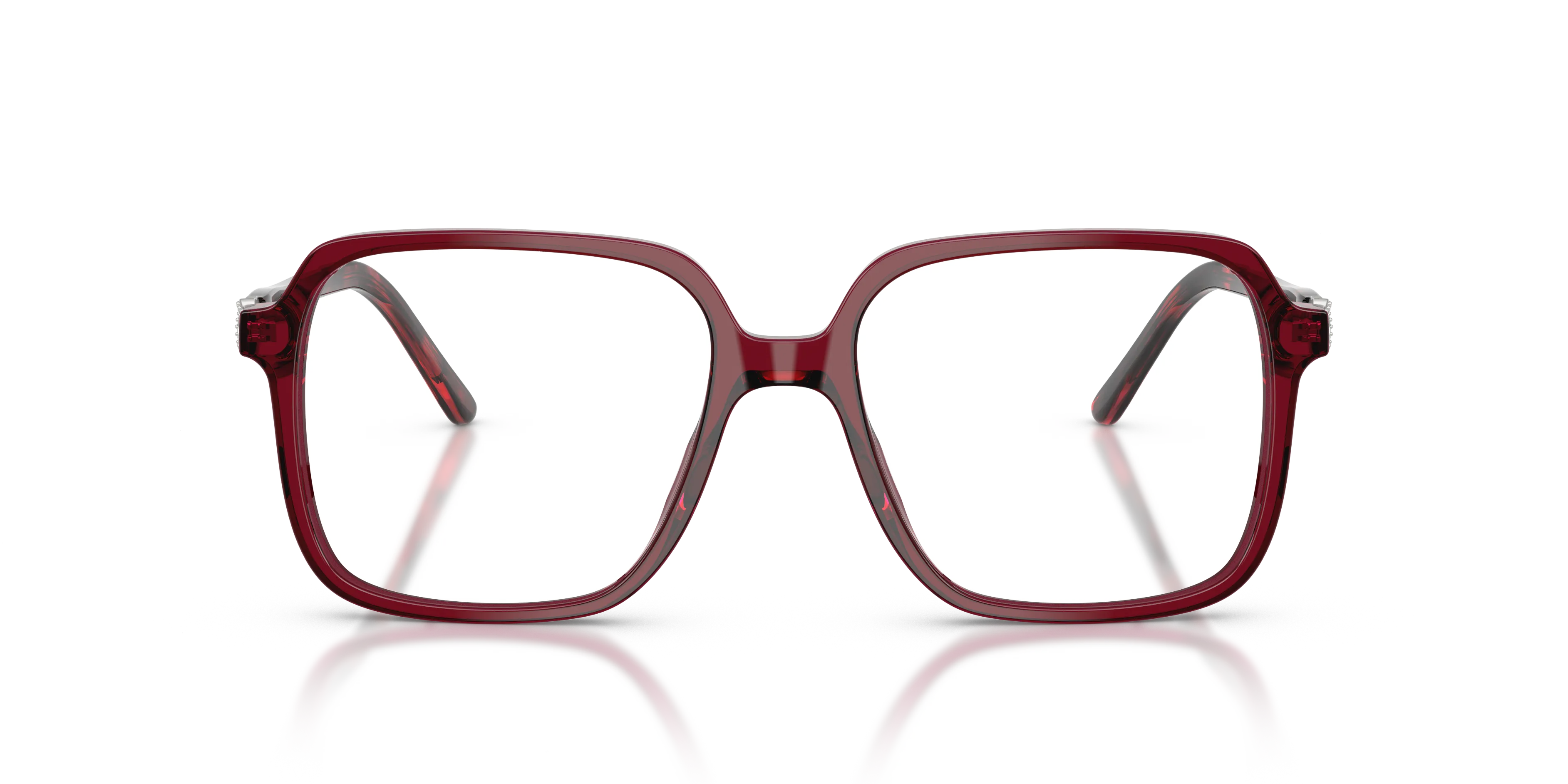 Sferoflex SF1581 C654 Montature da vista Acetato Rosso Trasparente Squadrata Normale - immagine 3