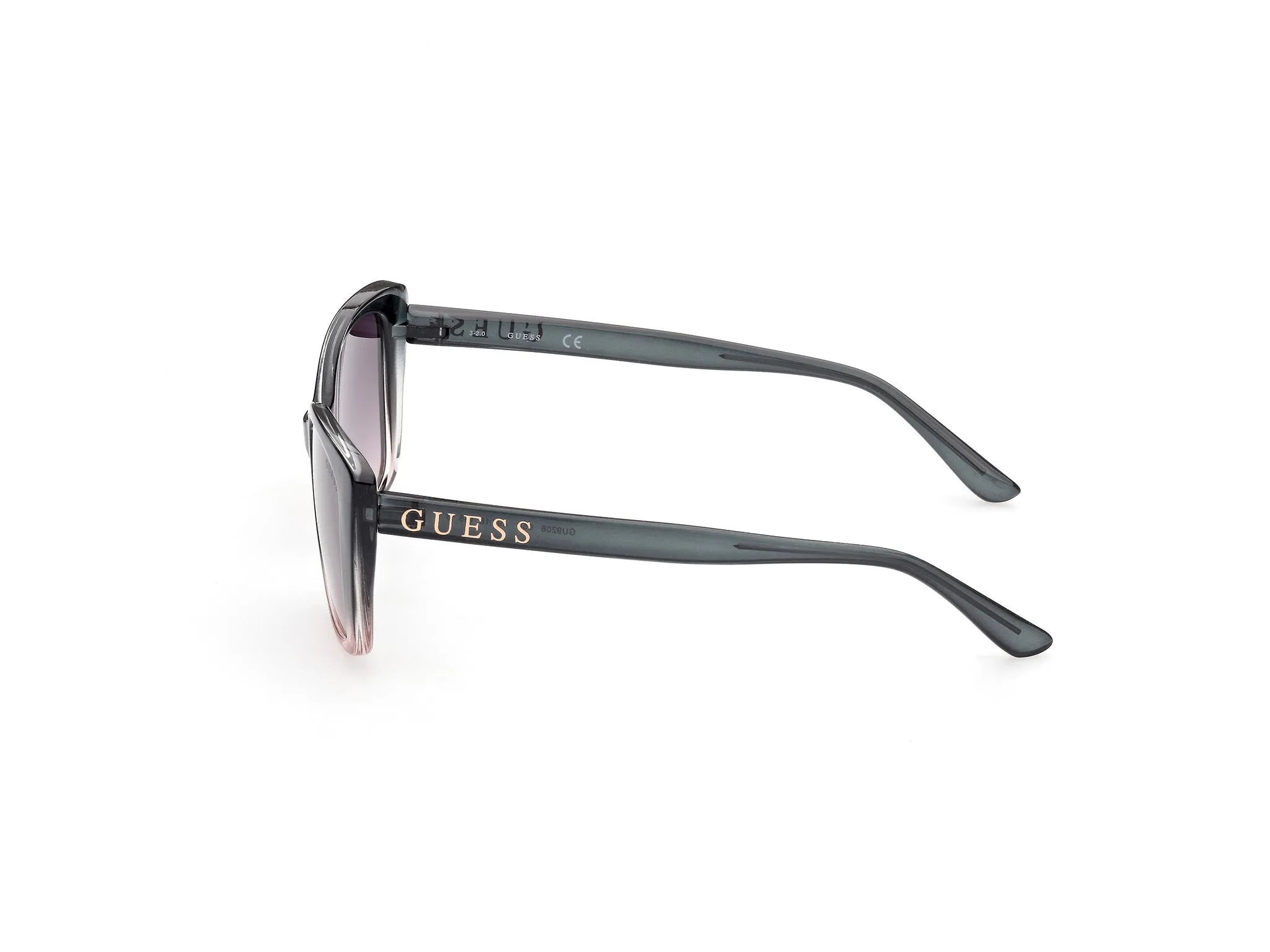 Guess GU9208 05B Occhiali da sole Iniettato Nero Fumo Squadrata Normale Sfumato - immagine 2