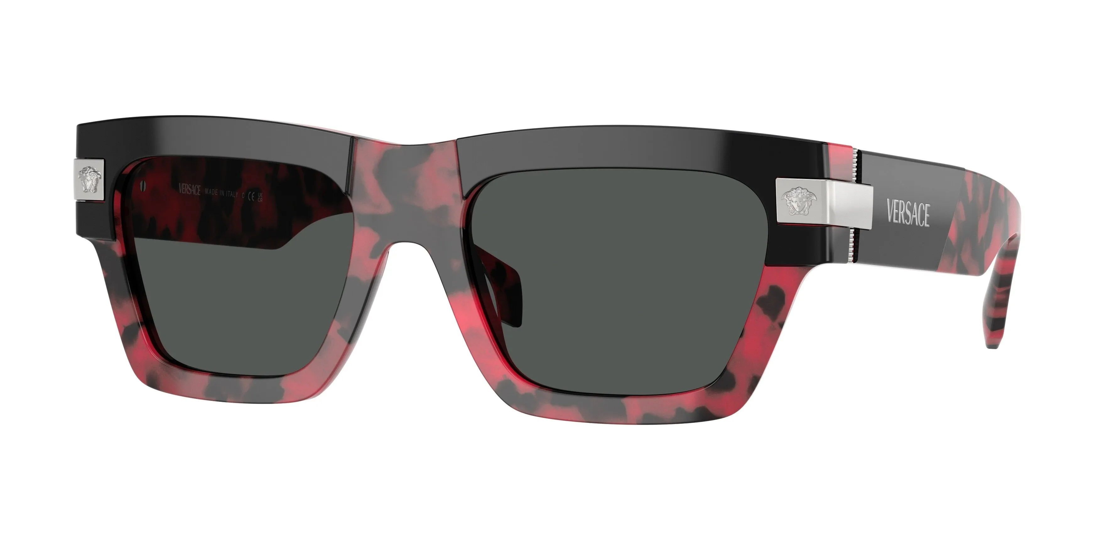 Versace VE4464 545787 Occhiali da sole Acetato Nero Grigio Squadrata Normale - immagine 1