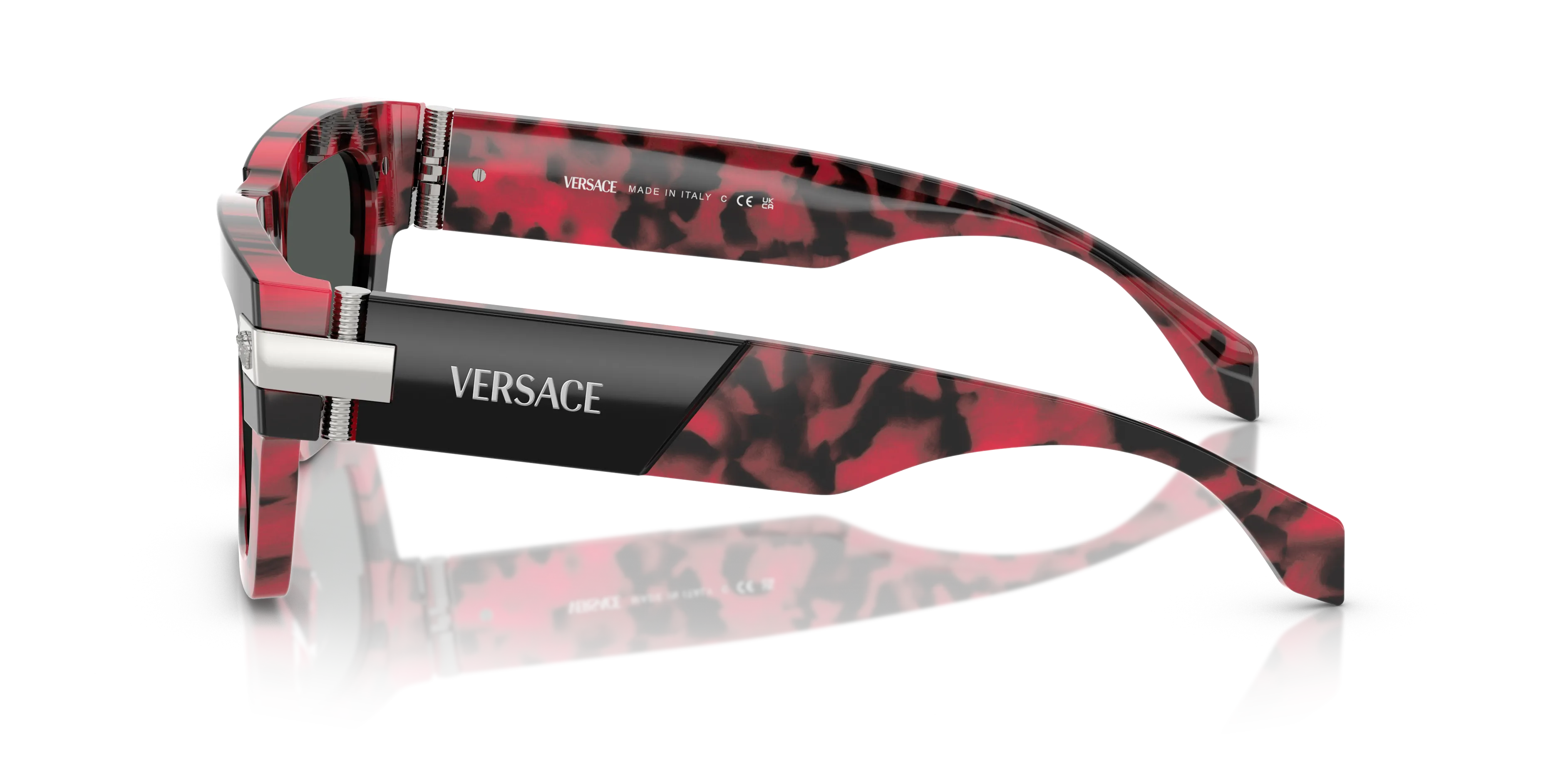 Versace VE4464 545787 Occhiali da sole Acetato Nero Grigio Squadrata Normale - immagine 4
