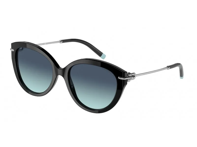 Tiffany TF4187 83429S Occhiali da sole Acetato Nero Blu Rotonda Normale Sfumato - immagine 1