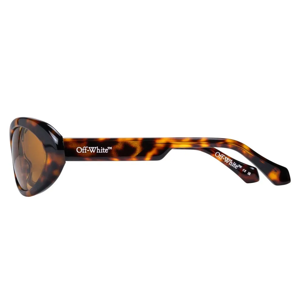 Off-White OW1063 HALE 128 Occhiali da sole Acetato Havana Marrone Rotonda Normale - immagine 3