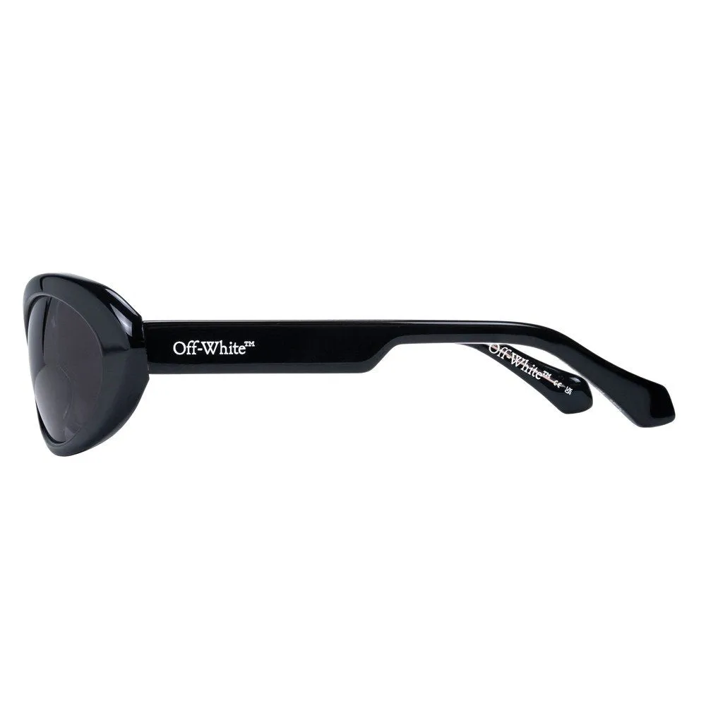 Off-White OW1063 HALE 091 Occhiali da sole Acetato Nero Grigio Rotonda Normale - immagine 3