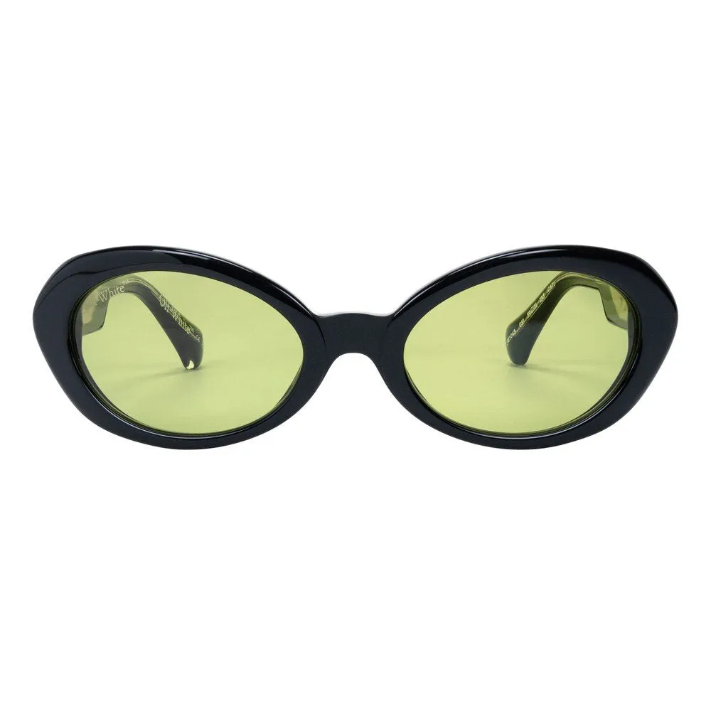 Off-White OW1063 HALE 051 Occhiali da sole Acetato Nero Verde Rotonda Normale - immagine 2