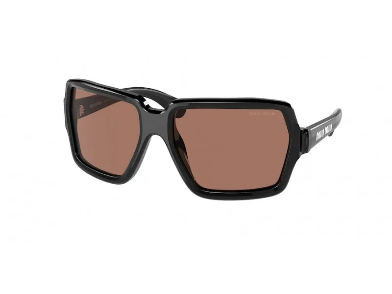 Miu Miu MU 06WS 1AB1P1 Occhiali da sole Acetato Nero Marrone Geometrica Normale - immagine 1