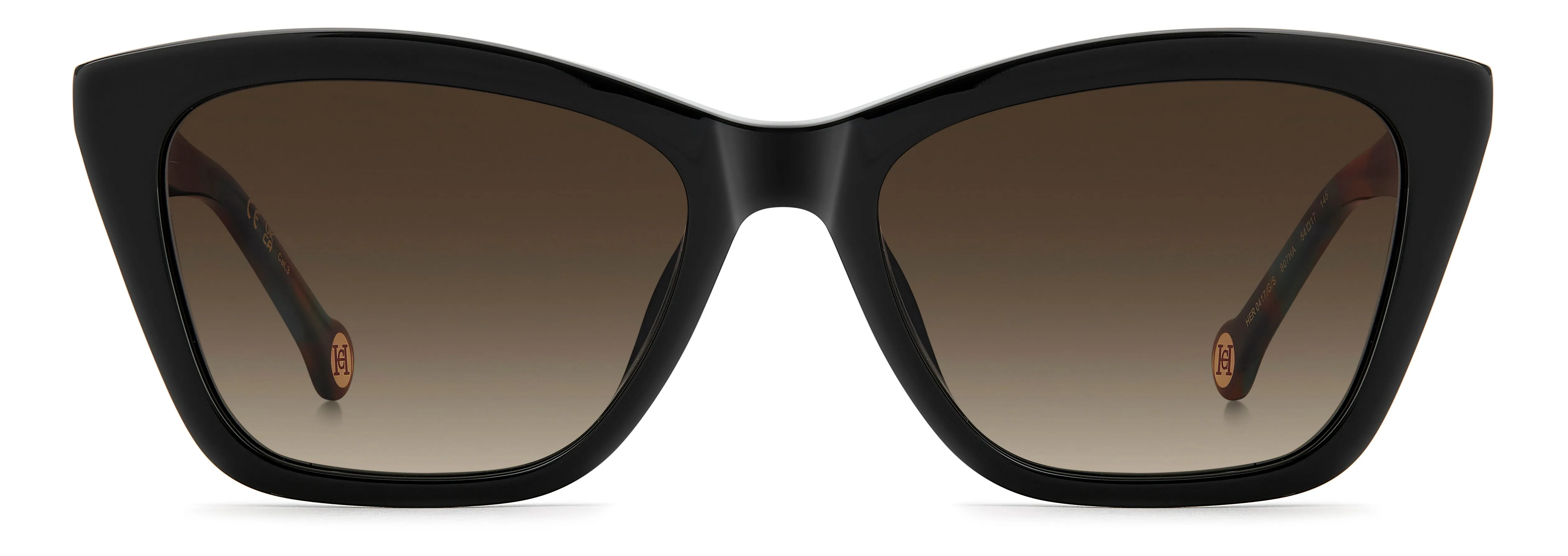 Carolina Herrera HER 0417/G/S 807/HA Occhiali da sole Acetato Nero Marrone Squadrata Normale Sfumato - immagine 2