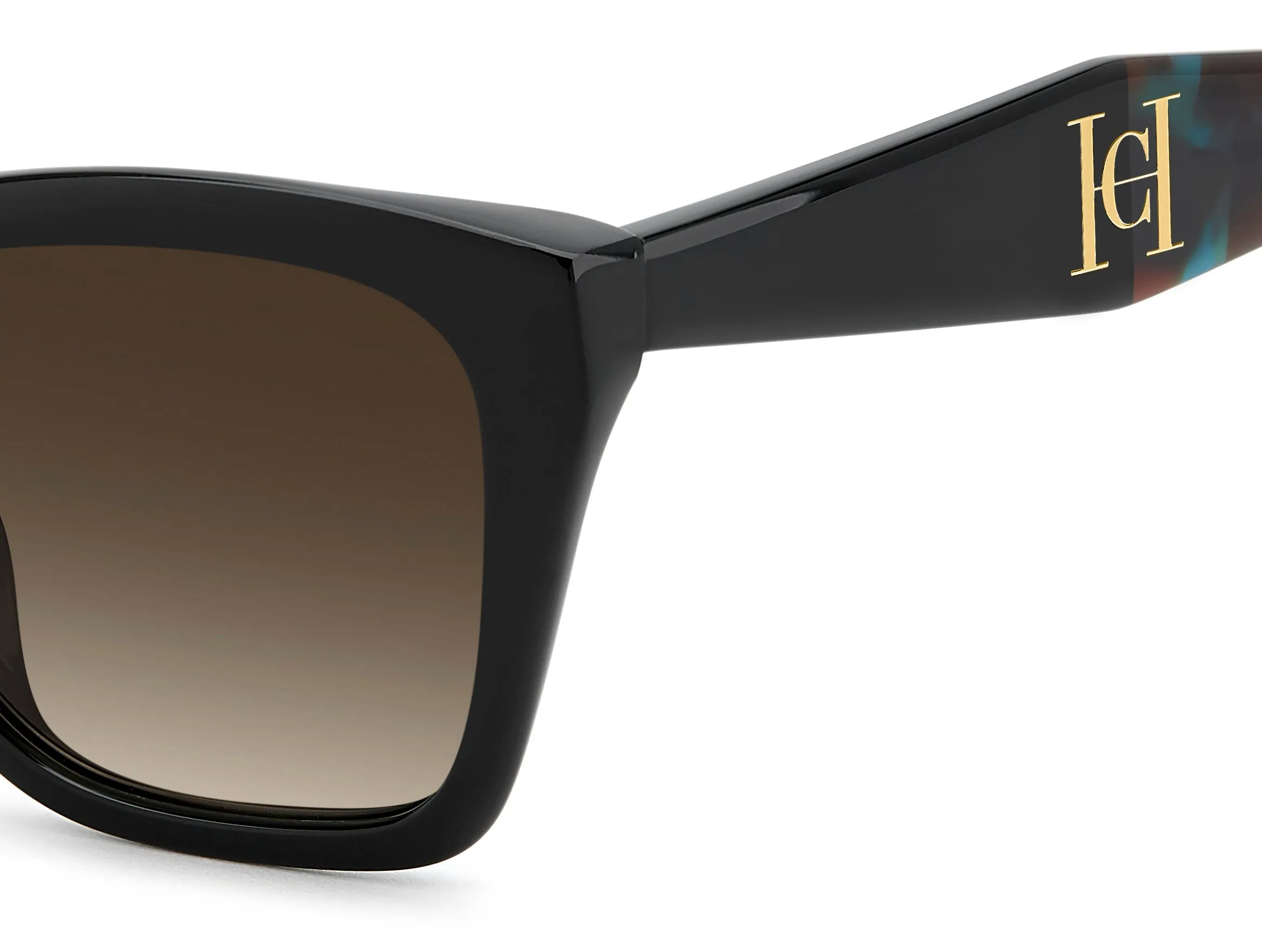 Carolina Herrera HER 0417/G/S 807/HA Occhiali da sole Acetato Nero Marrone Squadrata Normale Sfumato - immagine 3