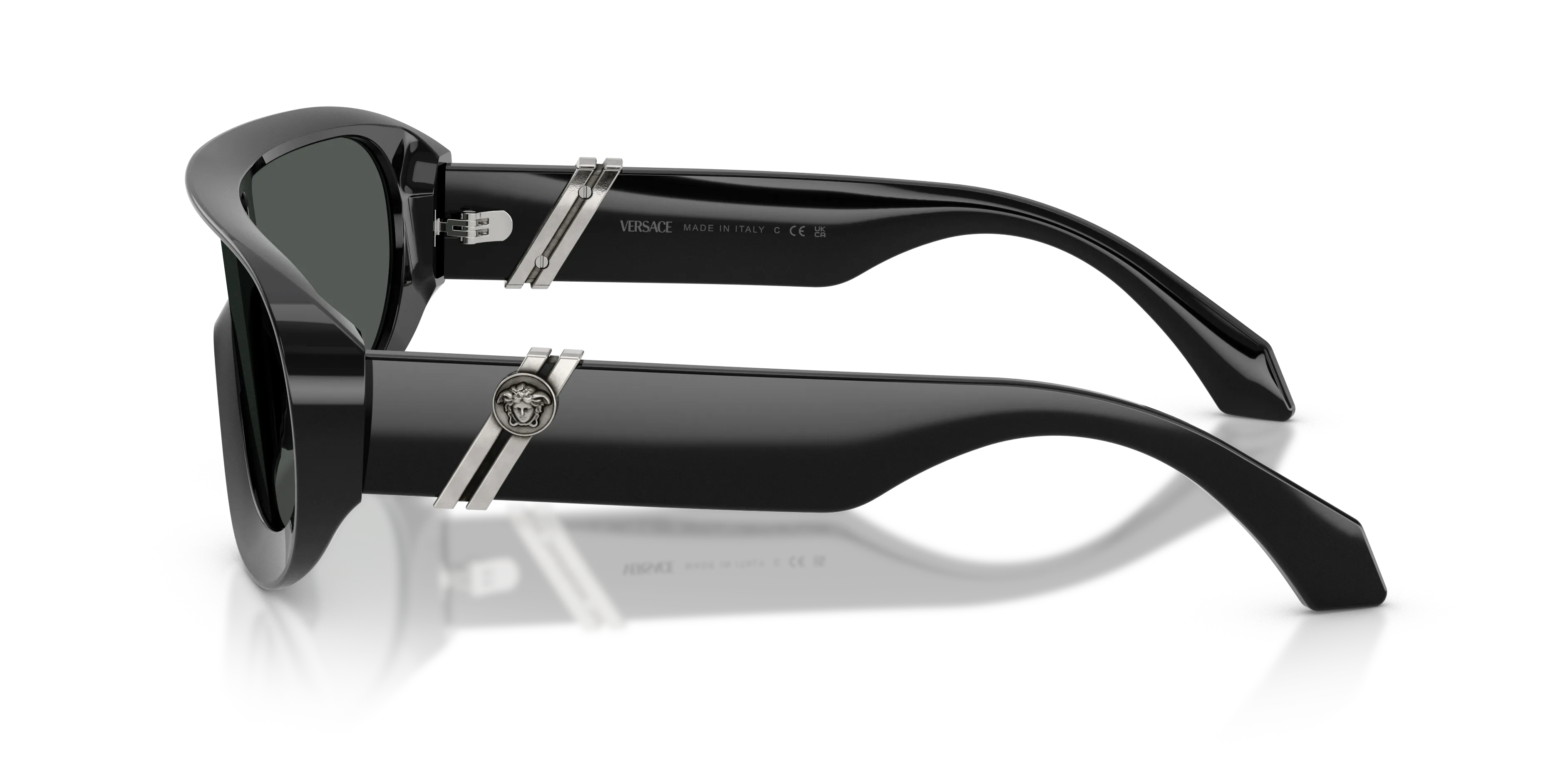 Versace VE4521U GB1/87 Occhiali da sole Acetato Nero Grigio Pilot Normale - immagine 4