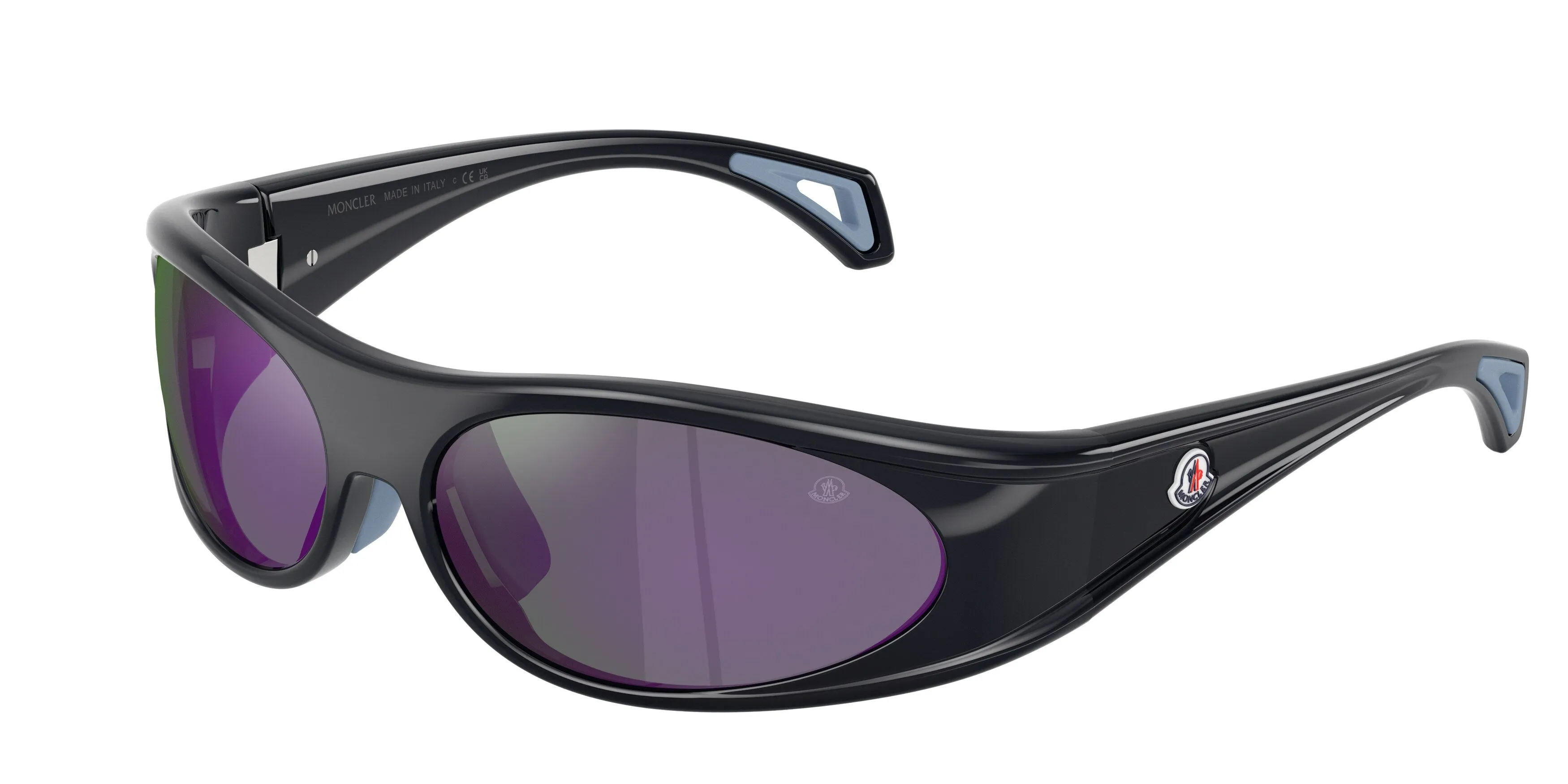 Moncler ME8021 50494V Occhiali da sole Iniettato Blu Rotonda Specchiate - immagine 1