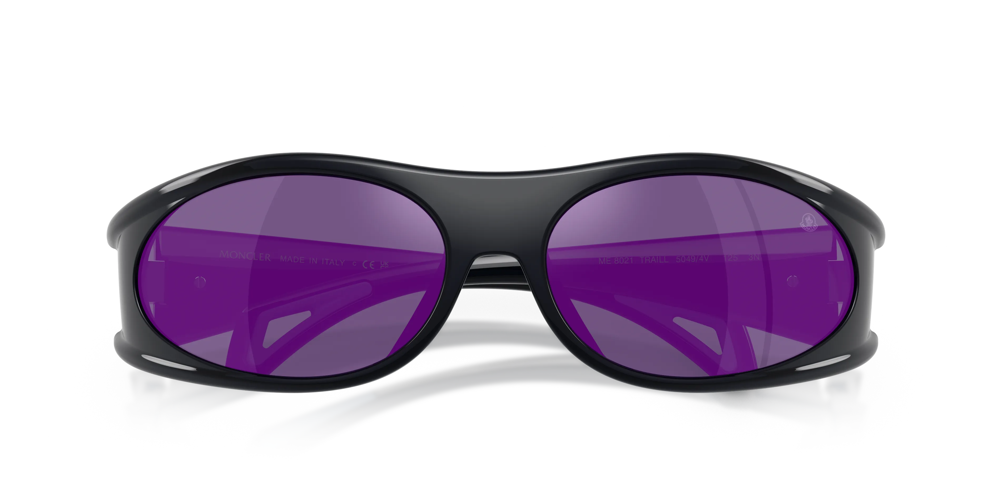 Moncler ME8021 50494V Occhiali da sole Iniettato Blu Rotonda Specchiate - immagine 2