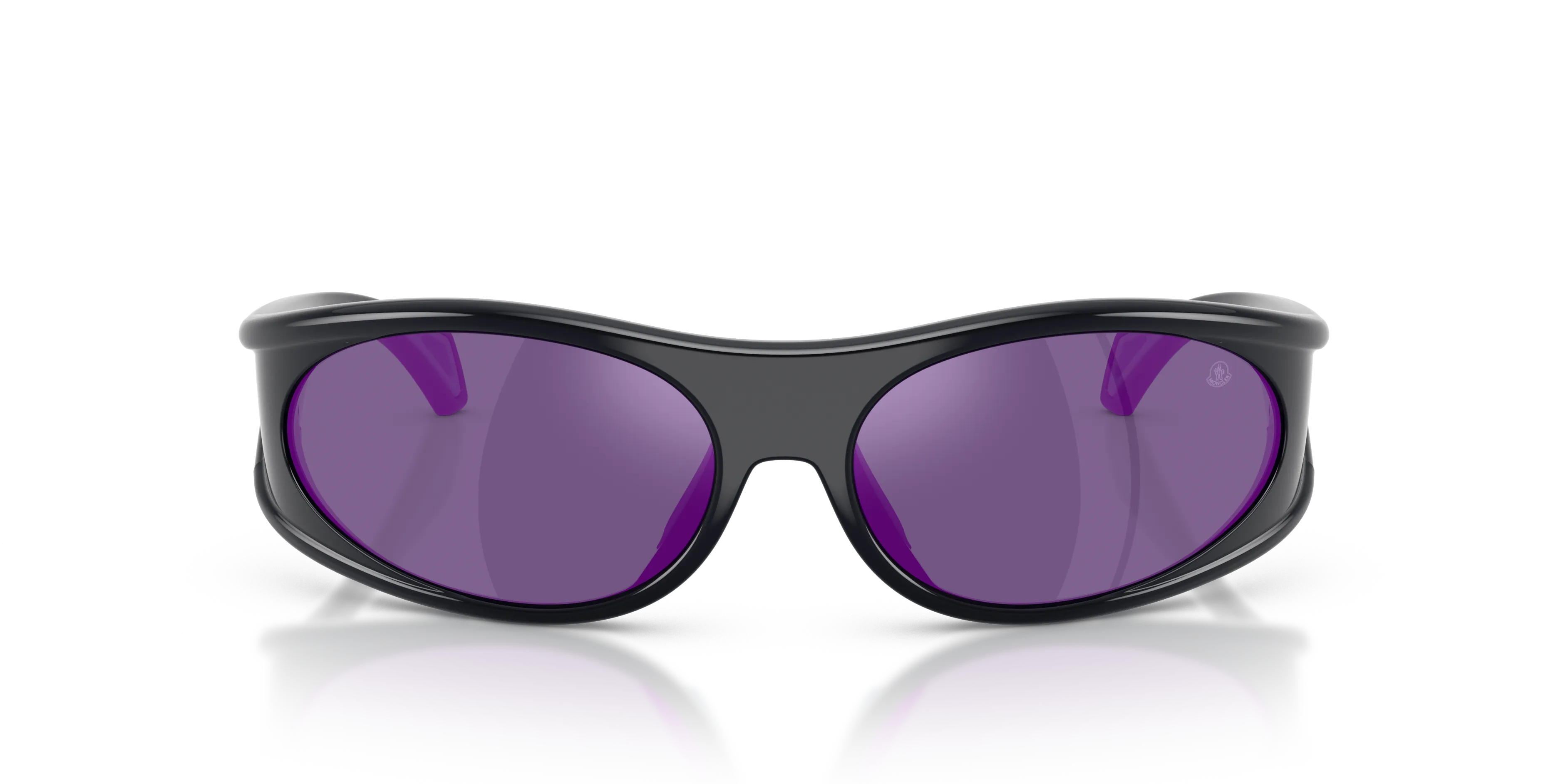 Moncler ME8021 50494V Occhiali da sole Iniettato Blu Rotonda Specchiate - immagine 3