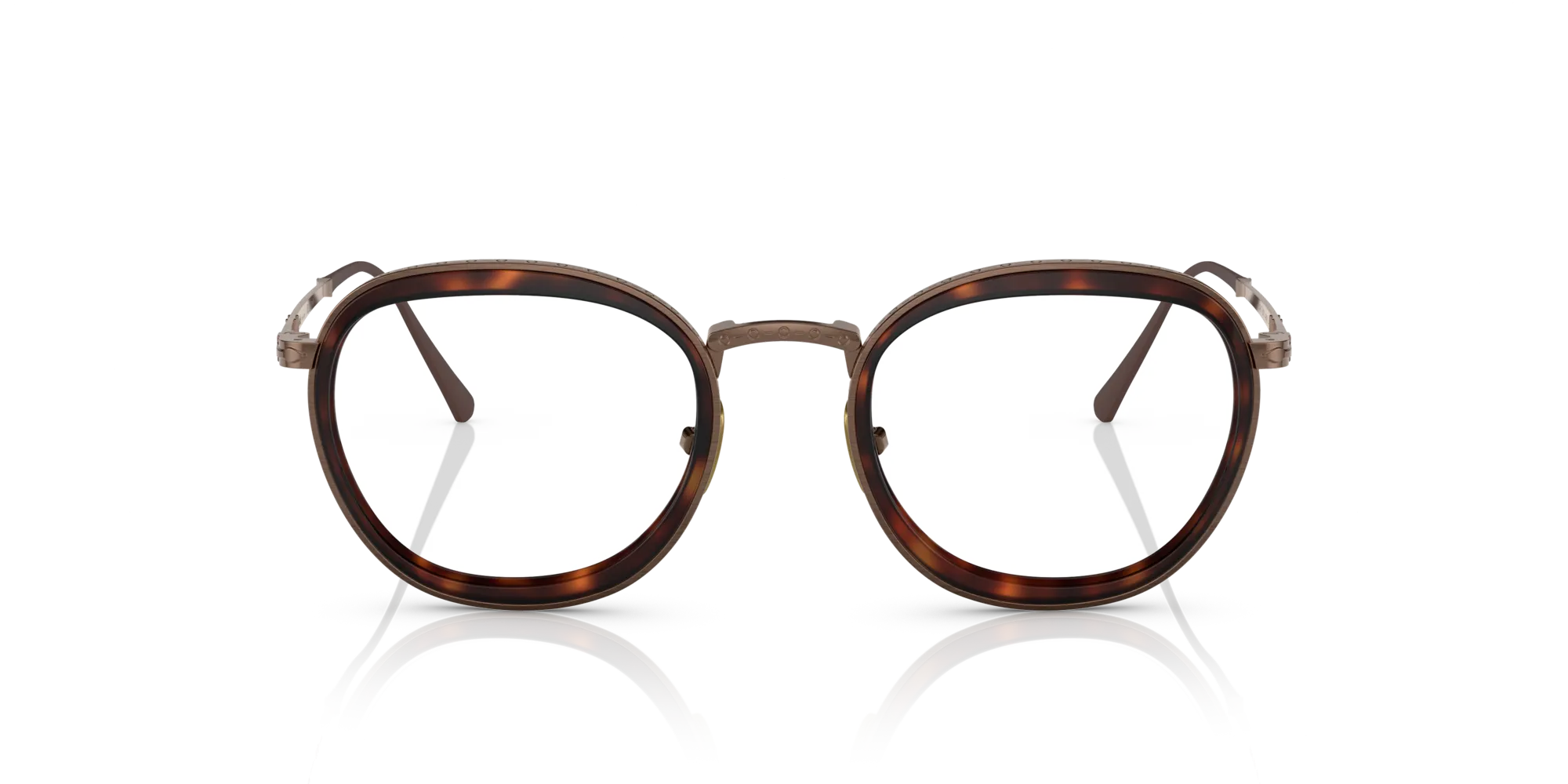 Persol PO5009VT 8016 Montature da vista Titanio Marrone Trasparente Pantos Normale - immagine 3