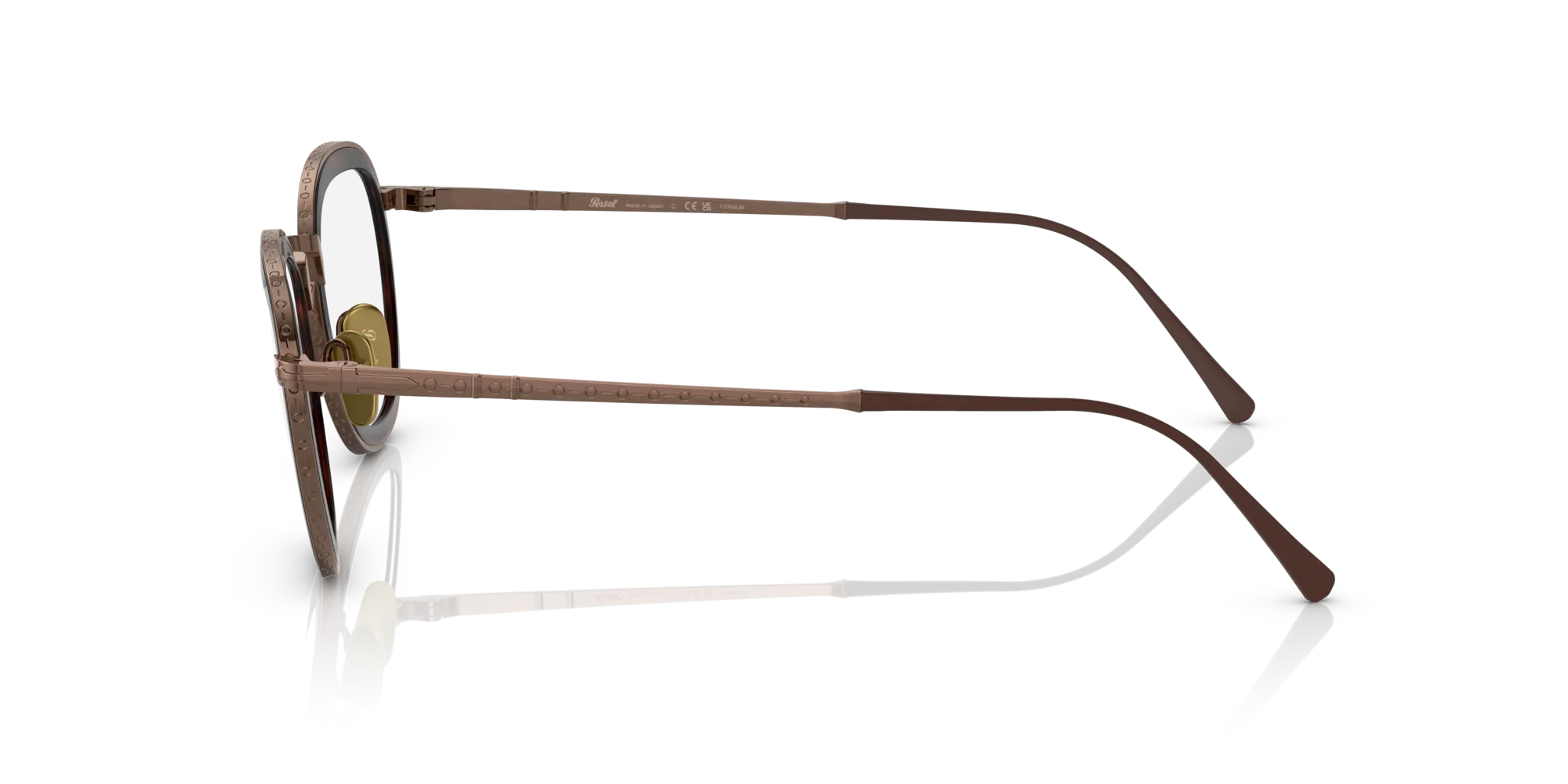 Persol PO5009VT 8016 Montature da vista Titanio Marrone Trasparente Pantos Normale - immagine 4