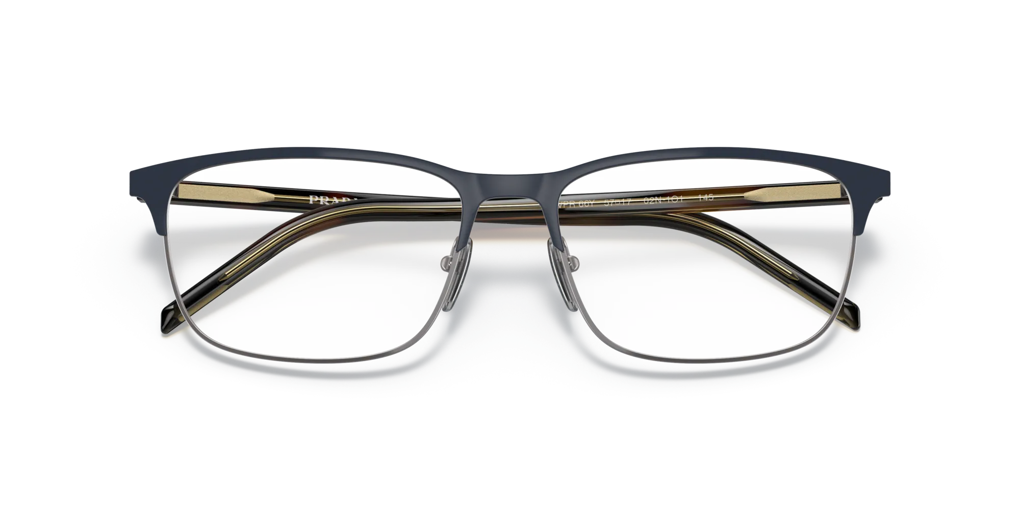 Prada PR 66YV 02N1O1 Montature da vista Metallo Blu/Grigio Squadrata - immagine 2